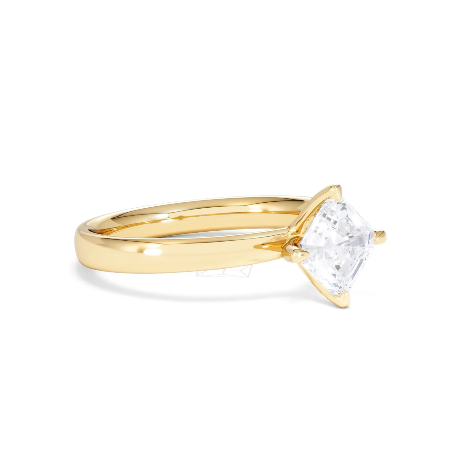 Origin Twist 1.00ct Asscher Cut Lab Diamond Solitaire Engagement Ring in 18K Yellow Gold - Image 16
