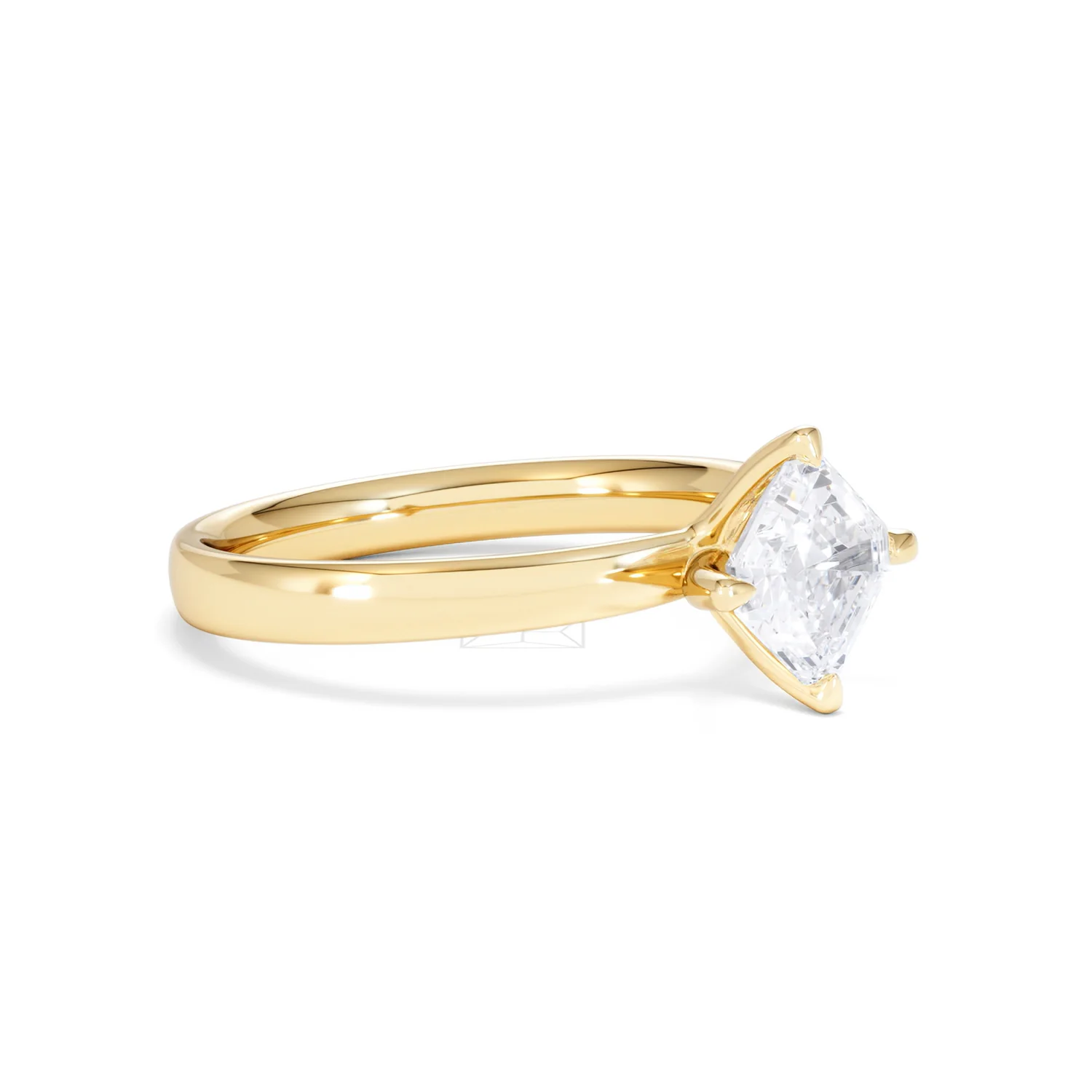 Origin Twist 1.00ct Asscher Cut Lab Diamond Solitaire Engagement Ring in 18K Yellow Gold - Image 17