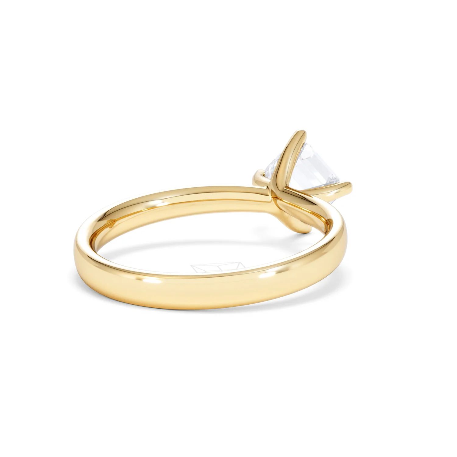 Origin Twist 1.00ct Asscher Cut Lab Diamond Solitaire Engagement Ring in 18K Yellow Gold - Image 40