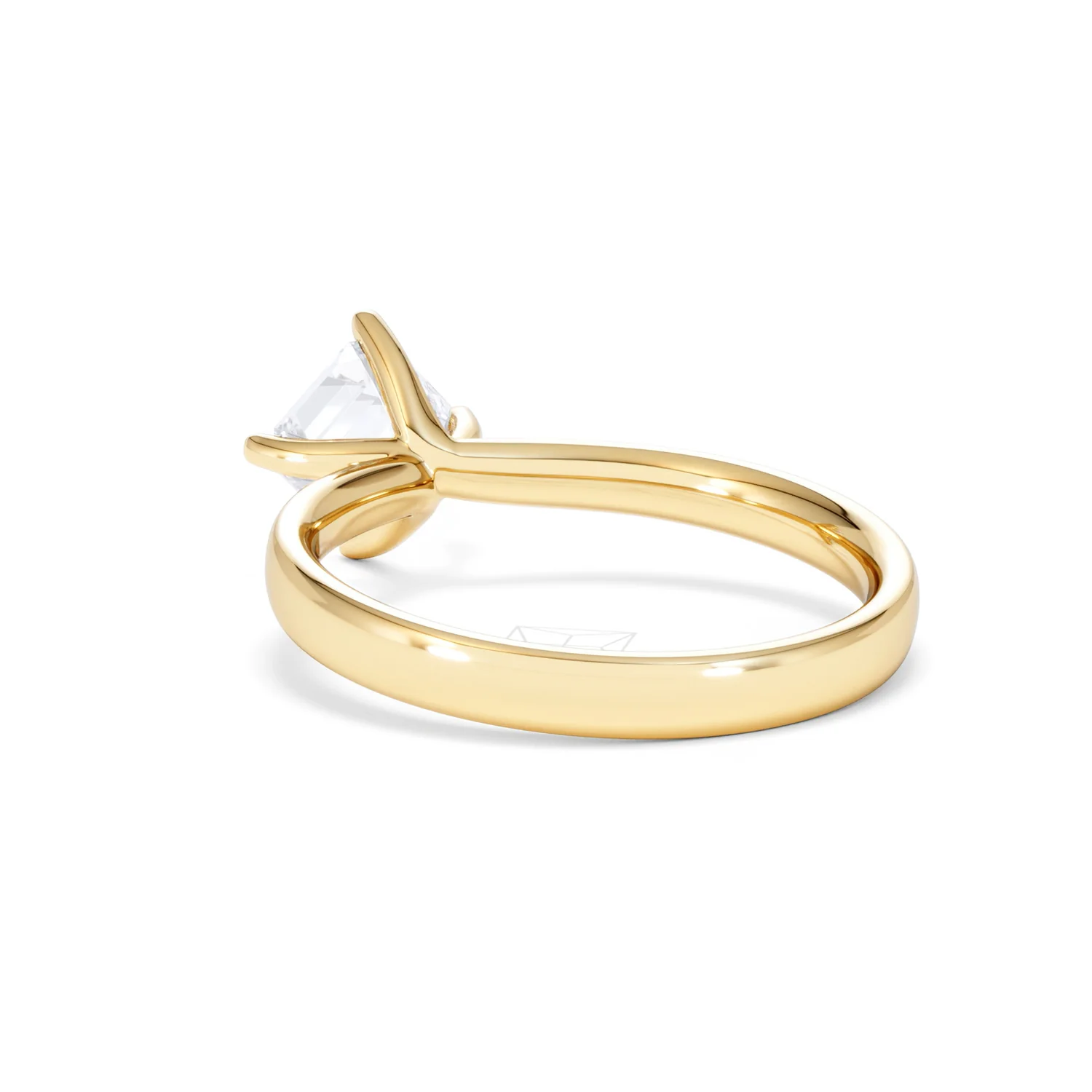 Origin Twist 1.00ct Asscher Cut Lab Diamond Solitaire Engagement Ring in 18K Yellow Gold - Image 54