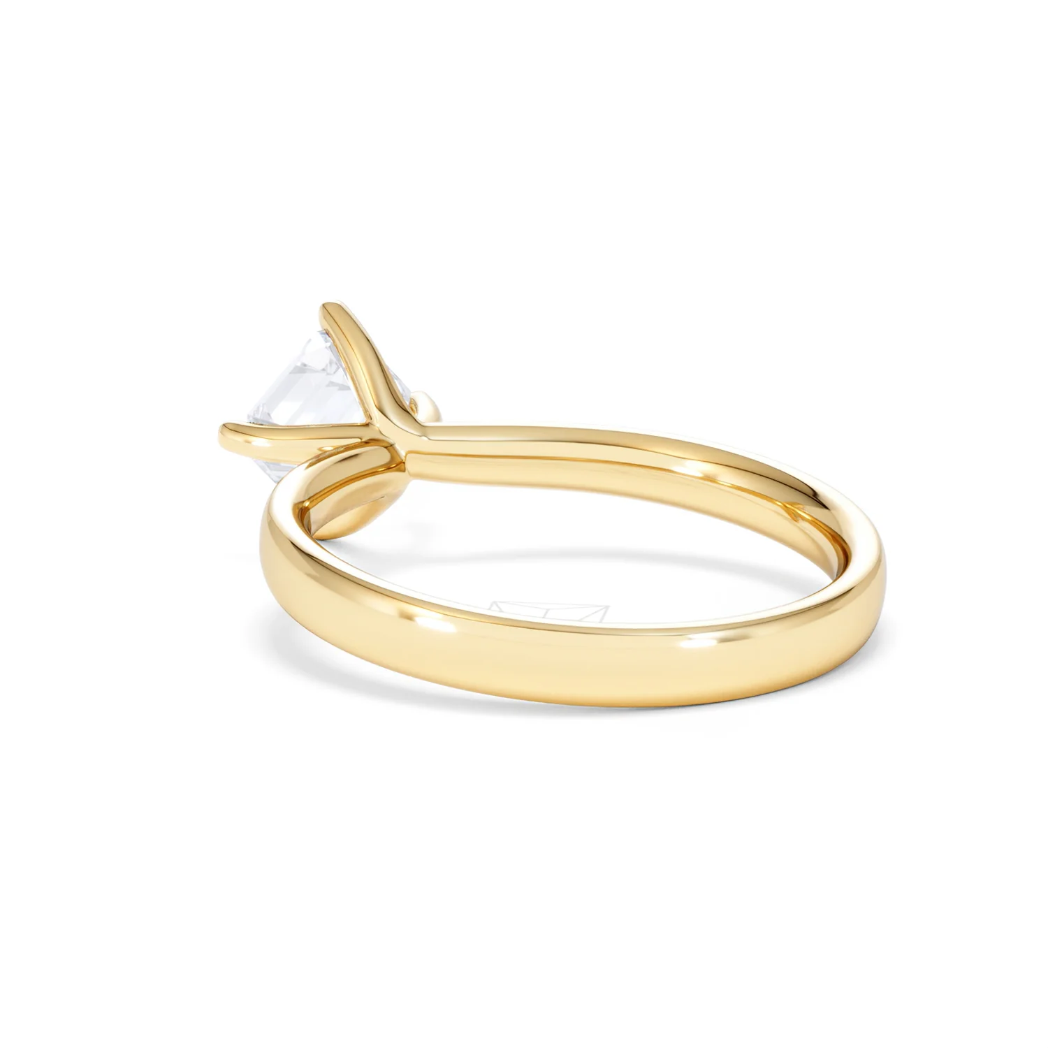 Origin Twist 1.00ct Asscher Cut Lab Diamond Solitaire Engagement Ring in 18K Yellow Gold - Image 55