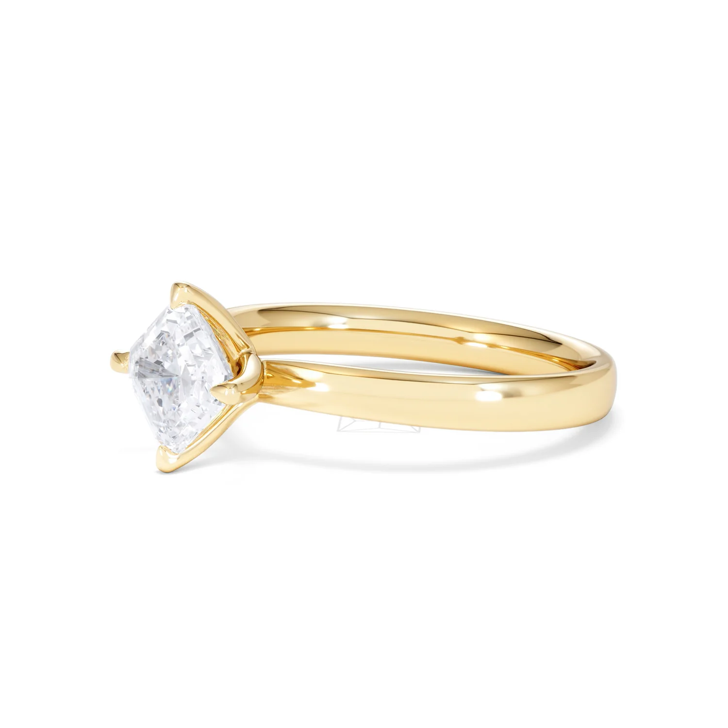 Origin Twist 1.00ct Asscher Cut Lab Diamond Solitaire Engagement Ring in 18K Yellow Gold - Image 76