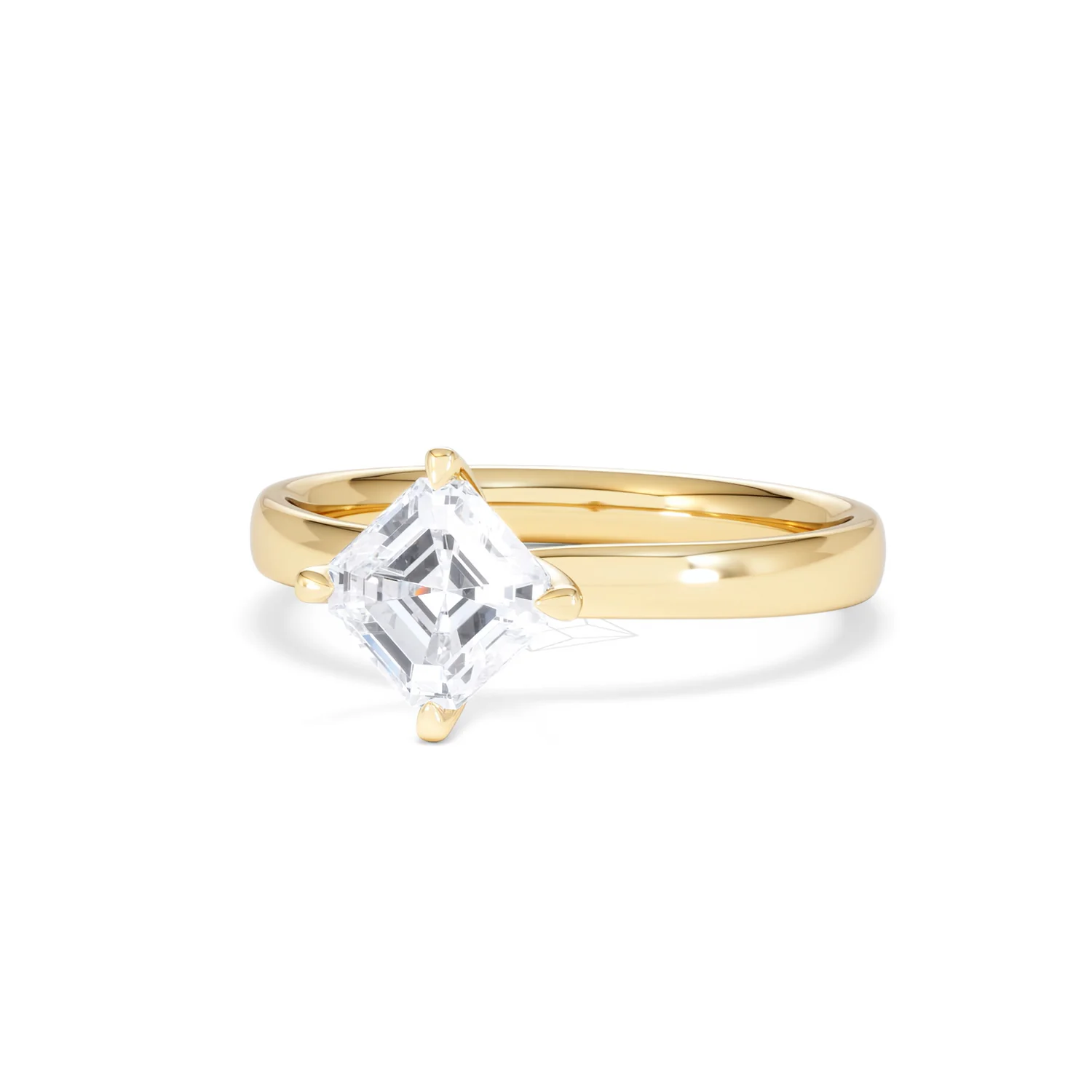 Origin Twist 1.00ct Asscher Cut Lab Diamond Solitaire Engagement Ring in 18K Yellow Gold - Image 83