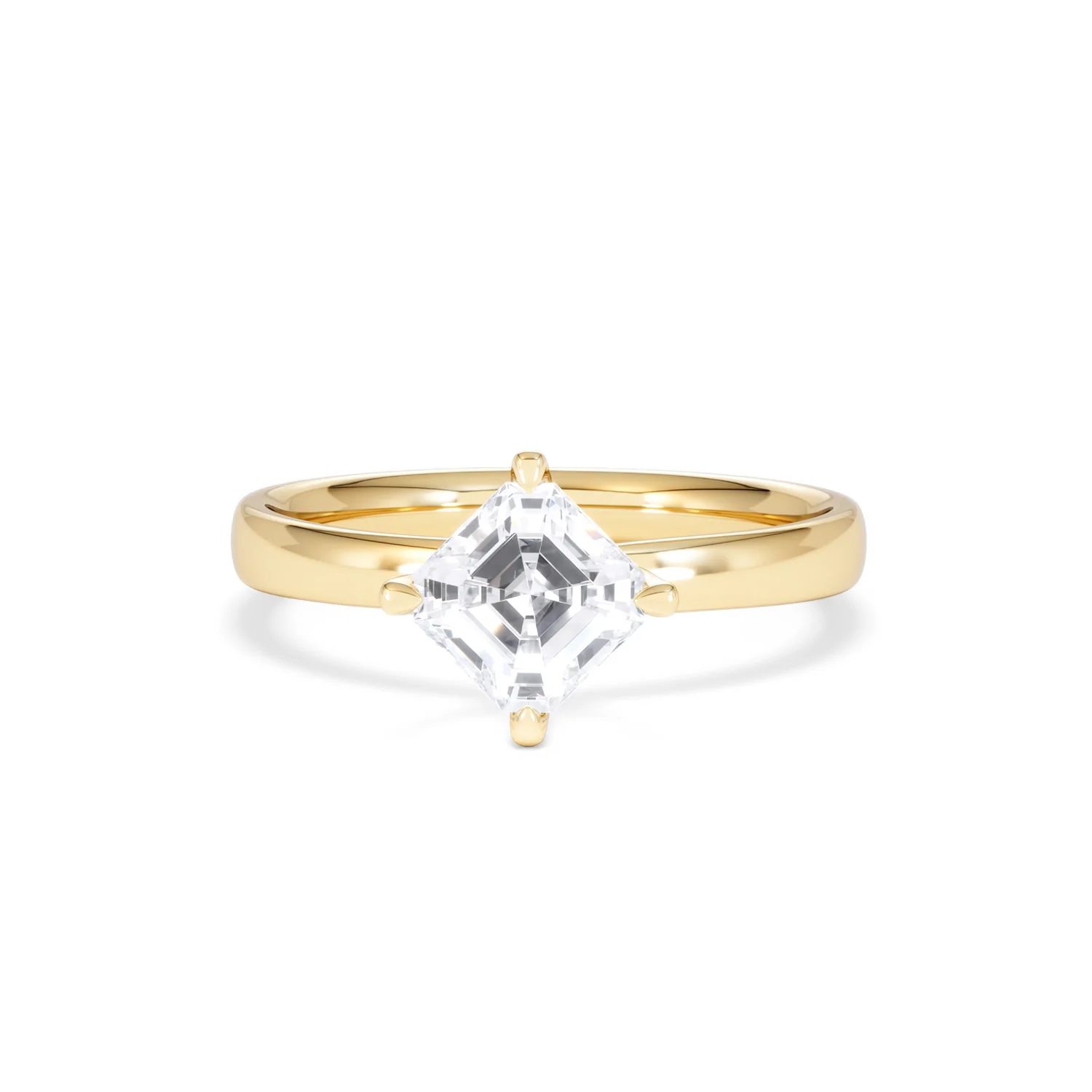 Origin Twist 1.00ct Asscher Cut Lab Diamond Solitaire Engagement Ring in 18K Yellow Gold - Image 86