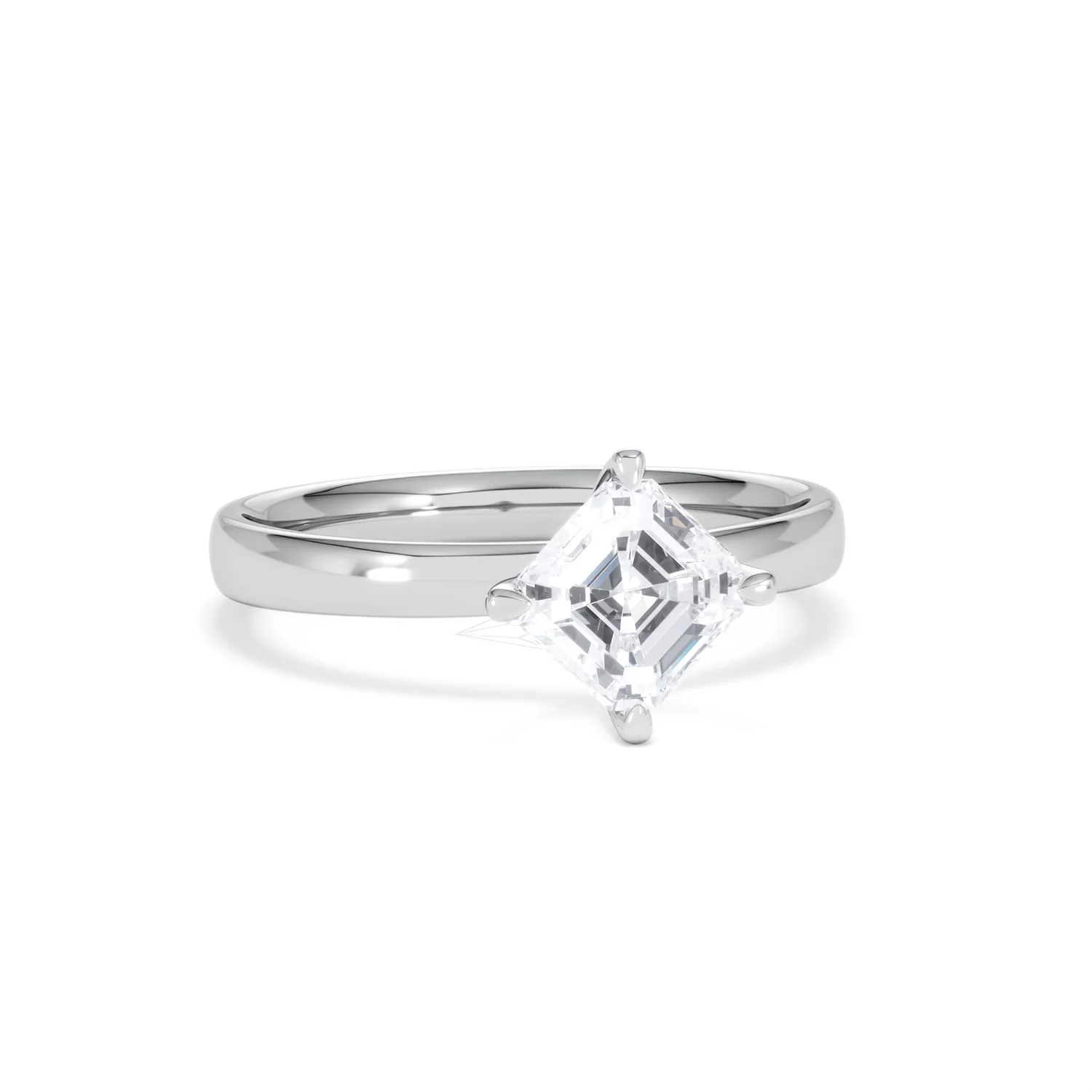 Origin Twist 1.00ct Asscher Cut Lab Diamond Solitaire Engagement Ring in Platinum - Image 10
