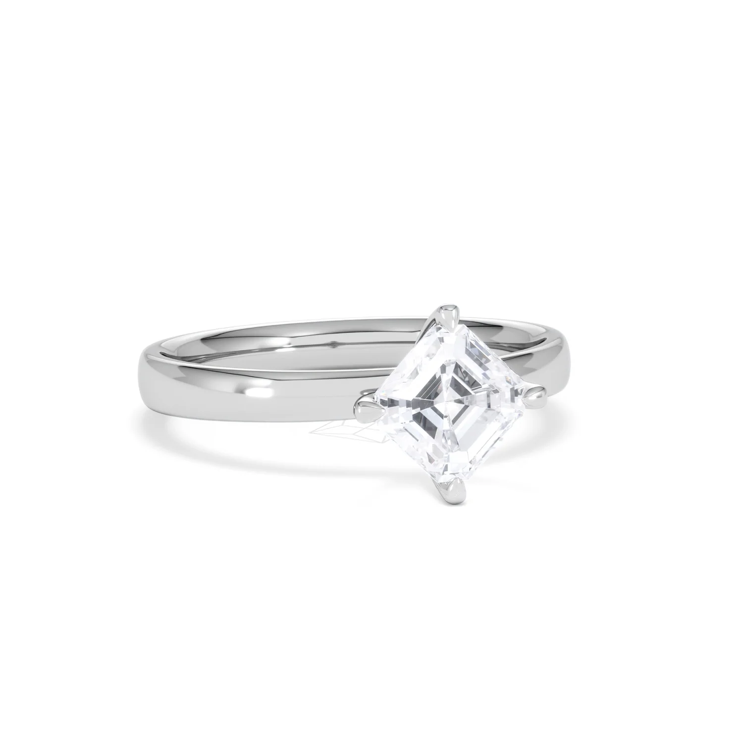 Origin Twist 1.00ct Asscher Cut Lab Diamond Solitaire Engagement Ring in Platinum - Image 11