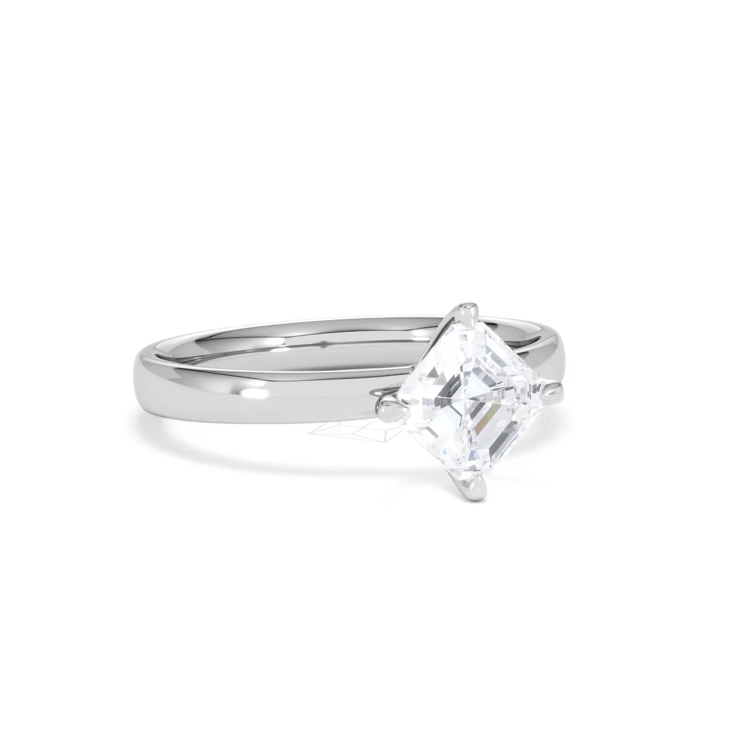 Origin Twist 1.00ct Asscher Cut Lab Diamond Solitaire Engagement Ring in Platinum - Image 12
