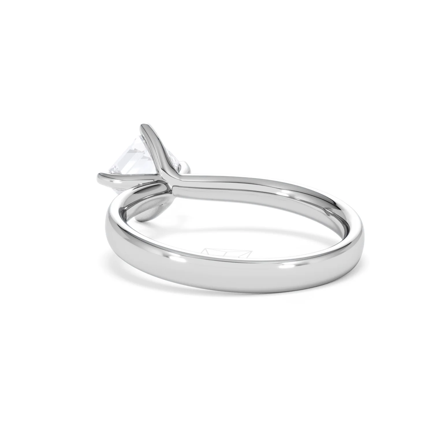 Origin Twist 1.00ct Asscher Cut Lab Diamond Solitaire Engagement Ring in Platinum - Image 54