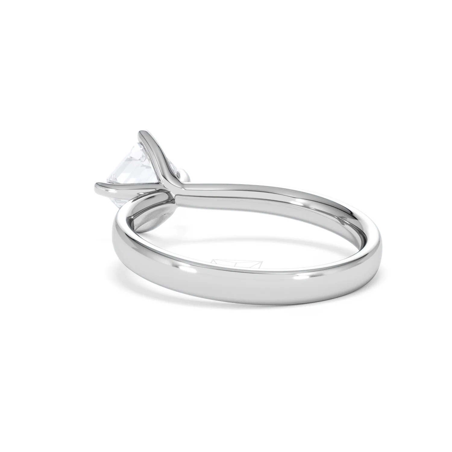 Origin Twist 1.00ct Asscher Cut Lab Diamond Solitaire Engagement Ring in Platinum - Image 55