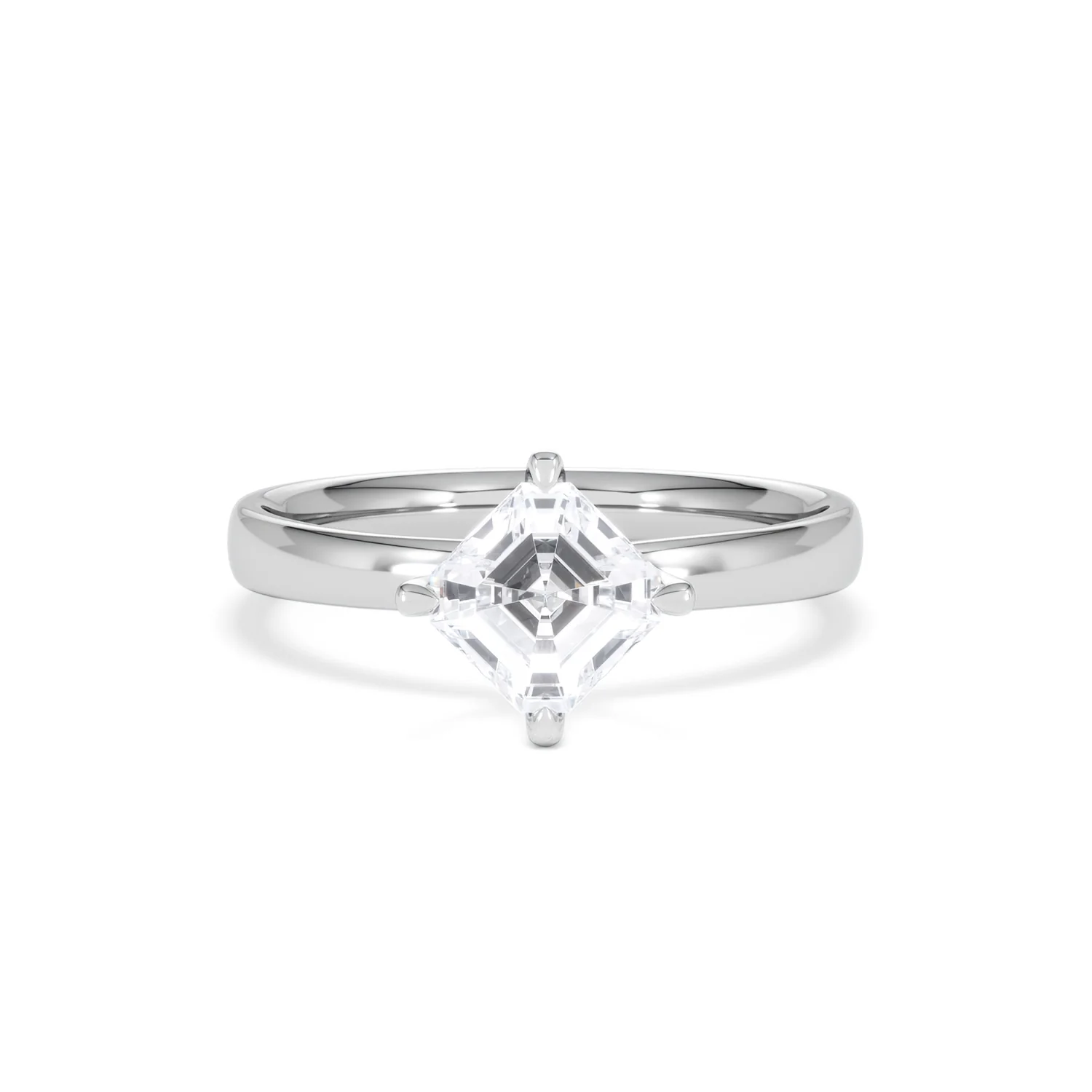 Origin Twist 1.00ct Asscher Cut Lab Diamond Solitaire Engagement Ring in Platinum - Image 7