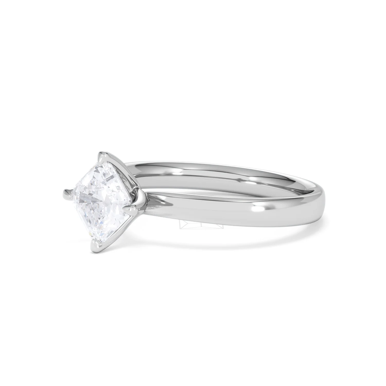 Origin Twist 1.00ct Asscher Cut Lab Diamond Solitaire Engagement Ring in Platinum - Image 77