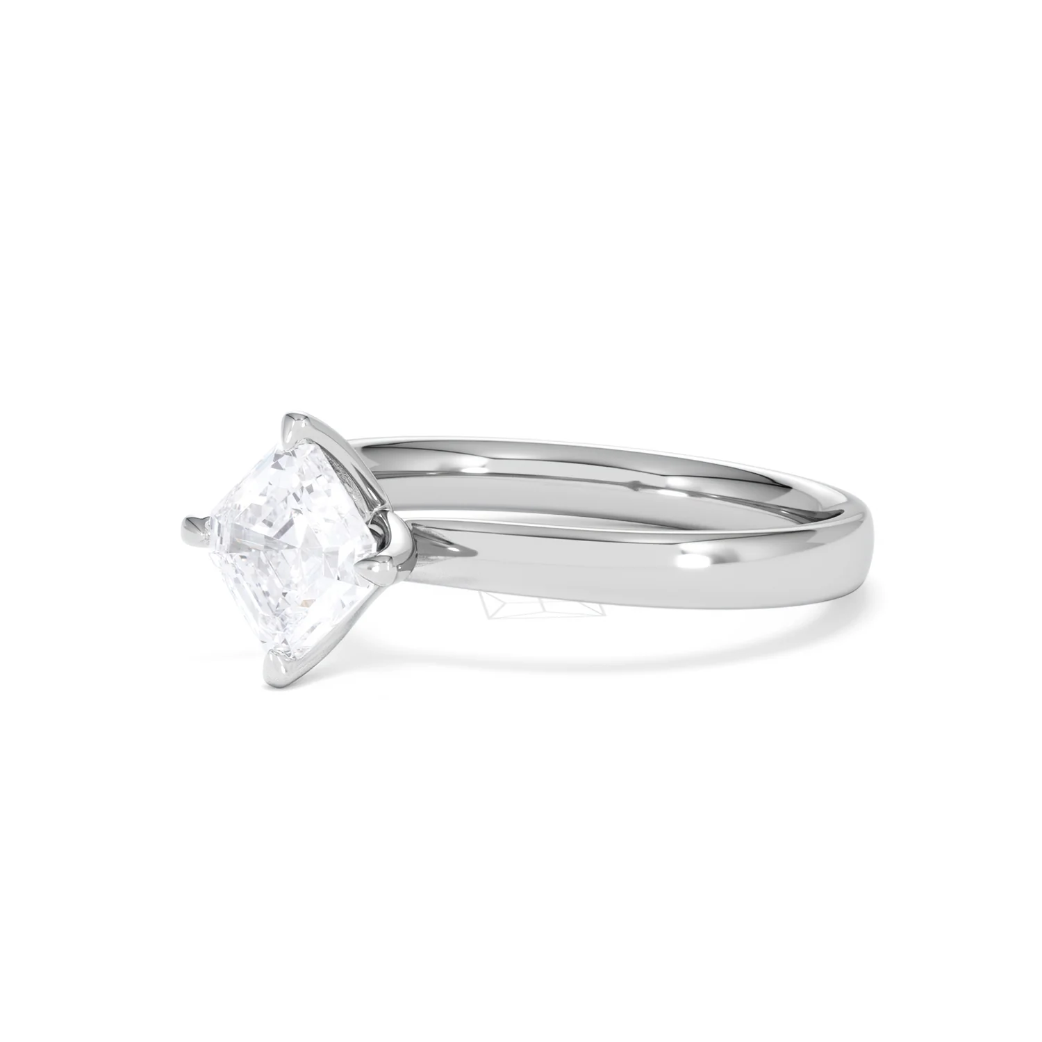 Origin Twist 1.00ct Asscher Cut Lab Diamond Solitaire Engagement Ring in Platinum - Image 78