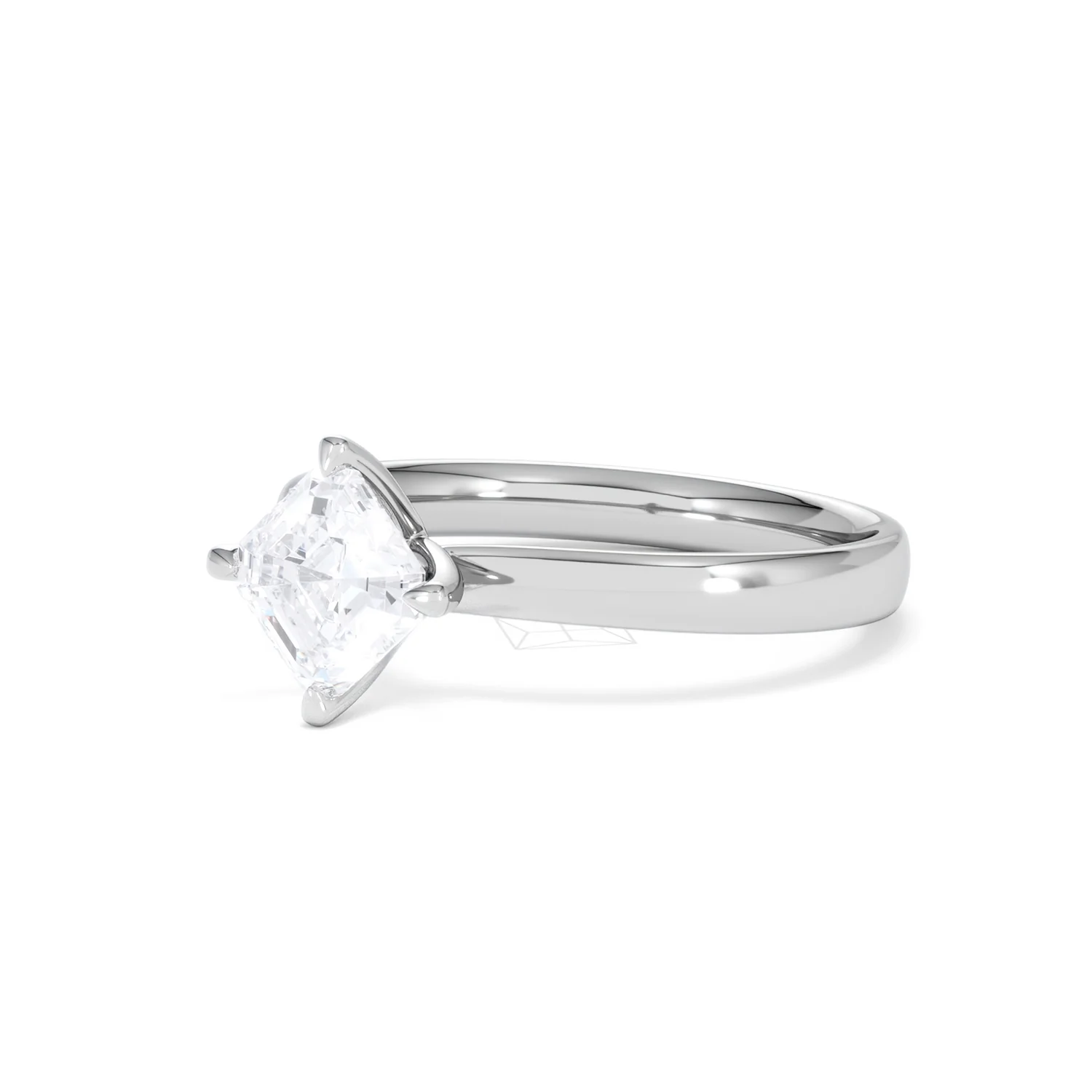 Origin Twist 1.00ct Asscher Cut Lab Diamond Solitaire Engagement Ring in Platinum - Image 79