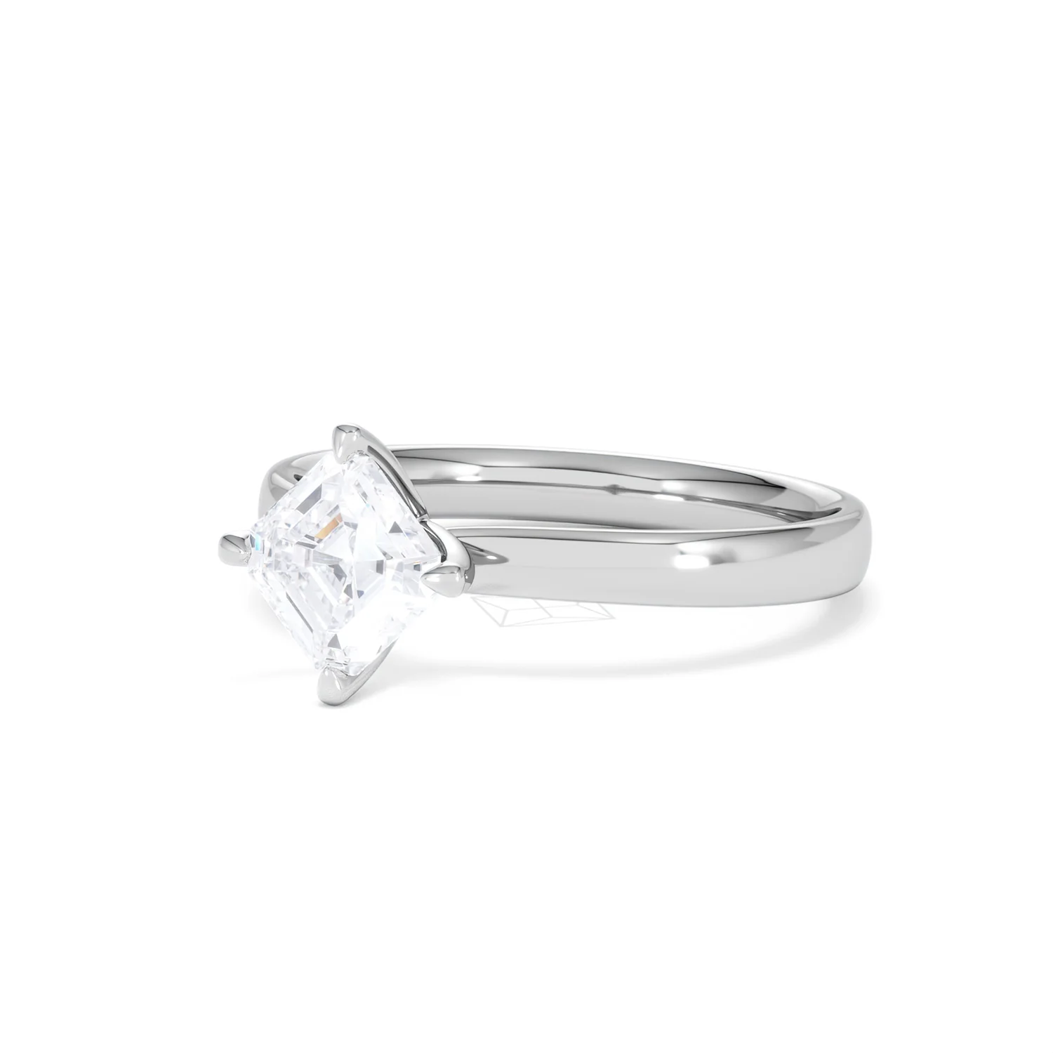 Origin Twist 1.00ct Asscher Cut Lab Diamond Solitaire Engagement Ring in Platinum - Image 80