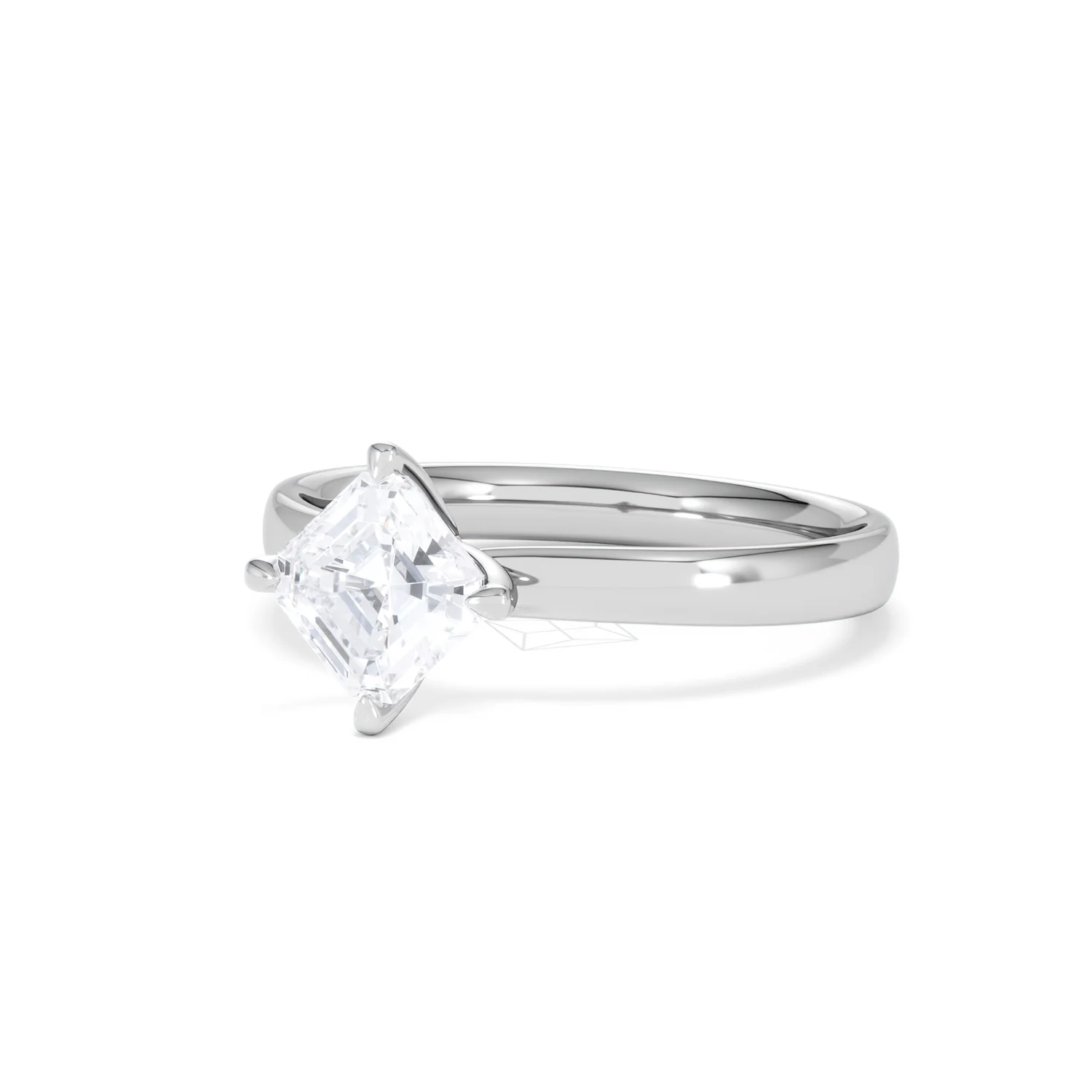 Origin Twist 1.00ct Asscher Cut Lab Diamond Solitaire Engagement Ring in Platinum - Image 81