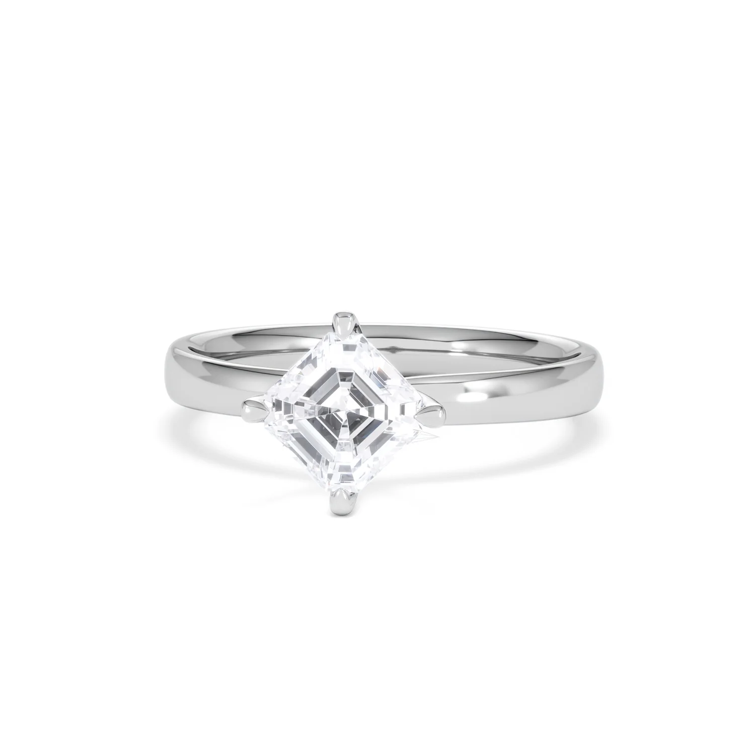 Origin Twist 1.00ct Asscher Cut Lab Diamond Solitaire Engagement Ring in Platinum - Image 85