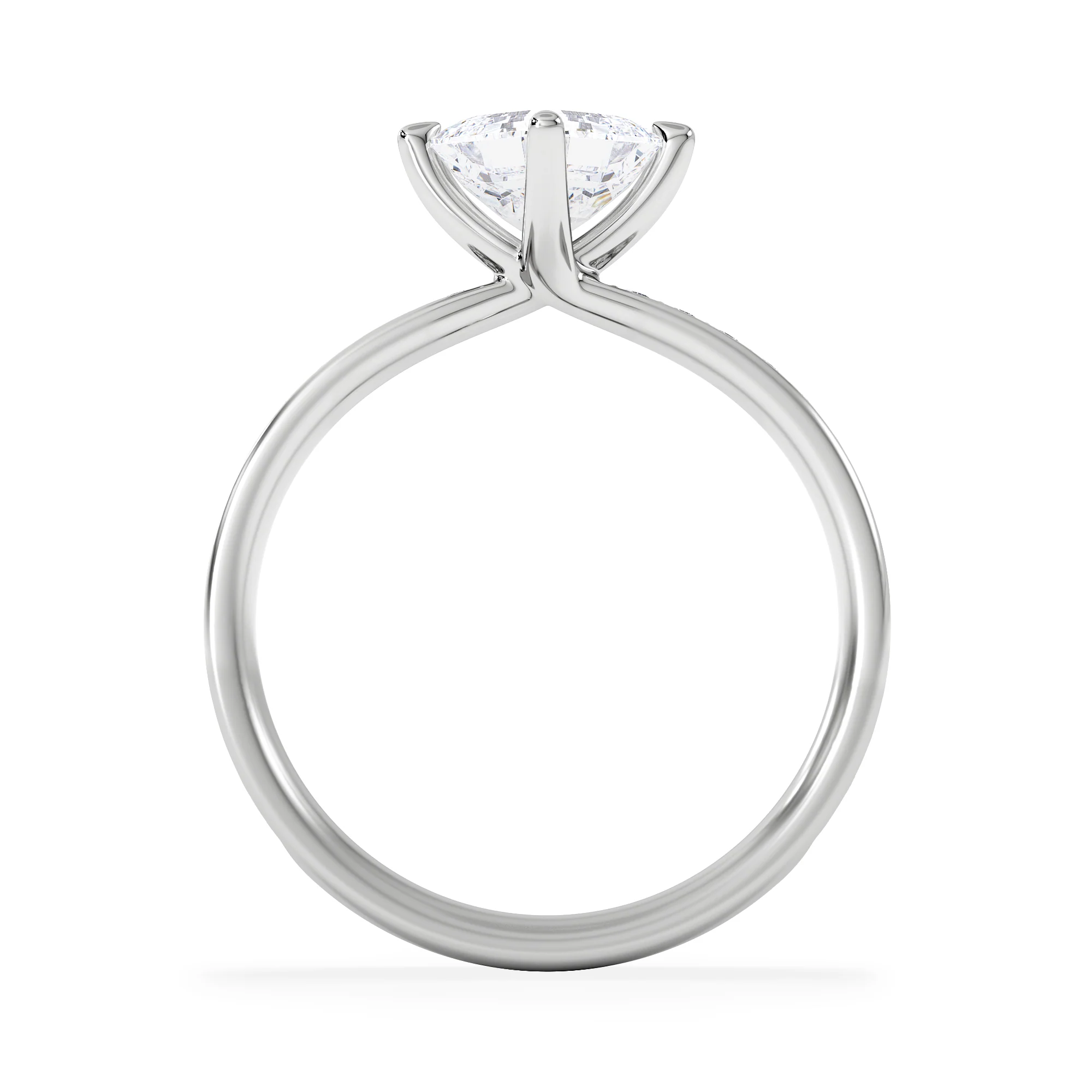 Origin Twist 1.00ct Asscher Cut Lab Diamond Solitaire Engagement Ring with Side Stones in 18K White Gold - Image 3