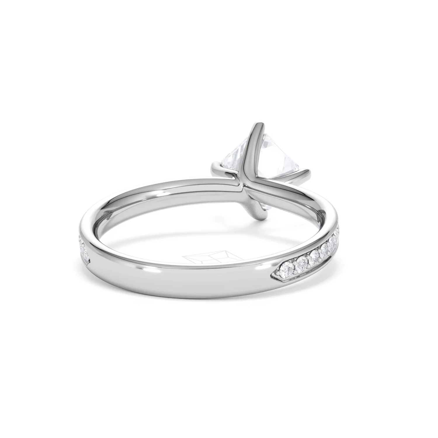 Origin Twist 1.00ct Asscher Cut Lab Diamond Solitaire Engagement Ring with Side Stones in Platinum - Image 43