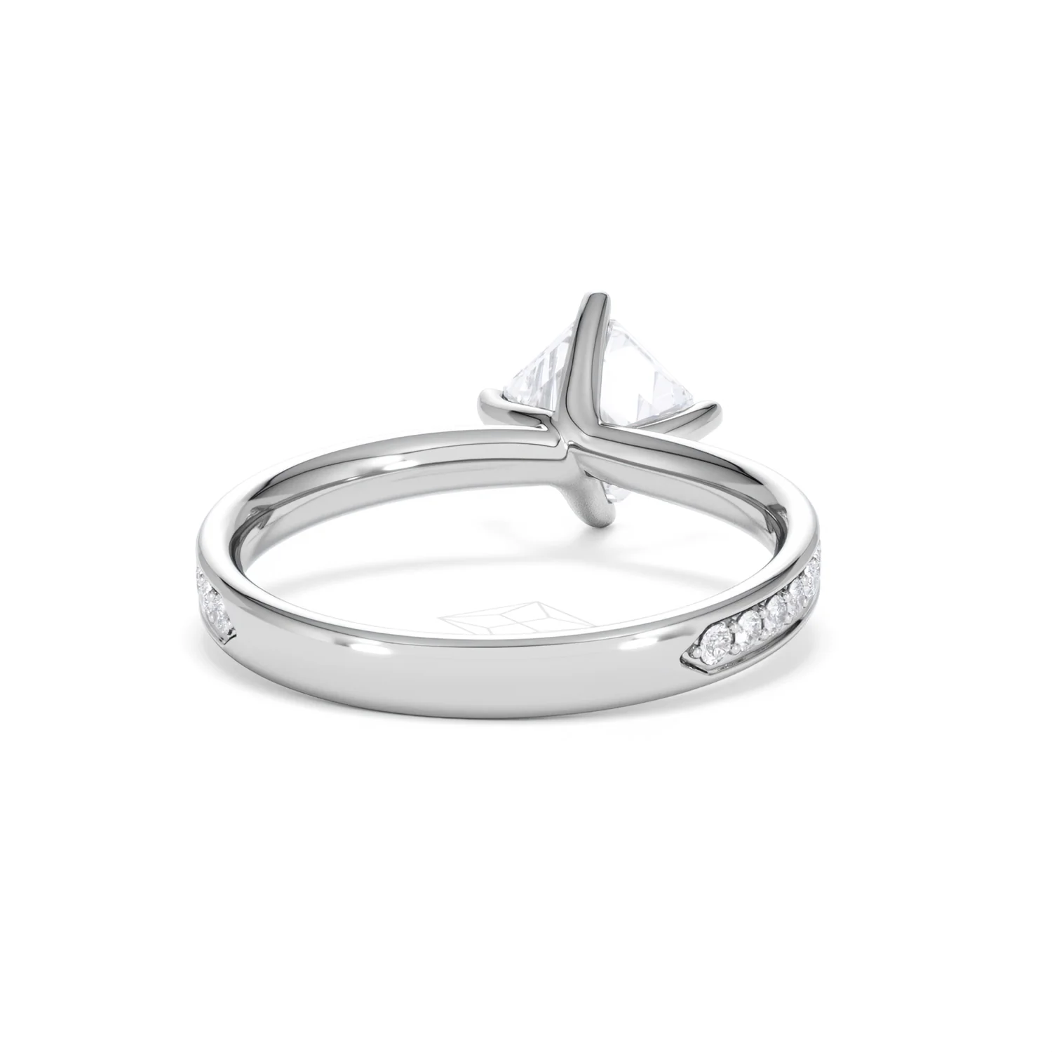 Origin Twist 1.00ct Asscher Cut Lab Diamond Solitaire Engagement Ring with Side Stones in Platinum - Image 44