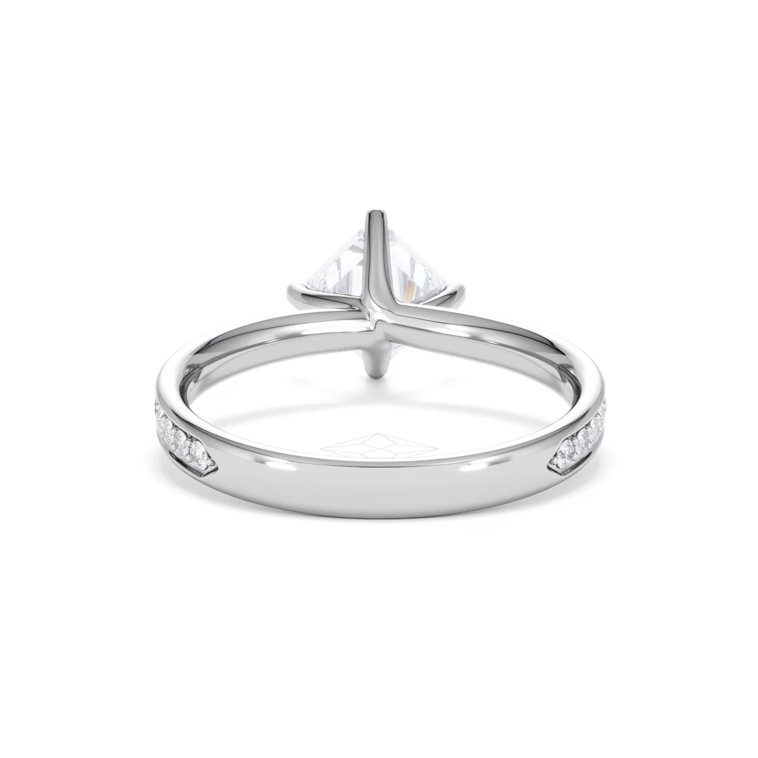 Origin Twist 1.00ct Asscher Cut Lab Diamond Solitaire Engagement Ring with Side Stones in Platinum - Image 47