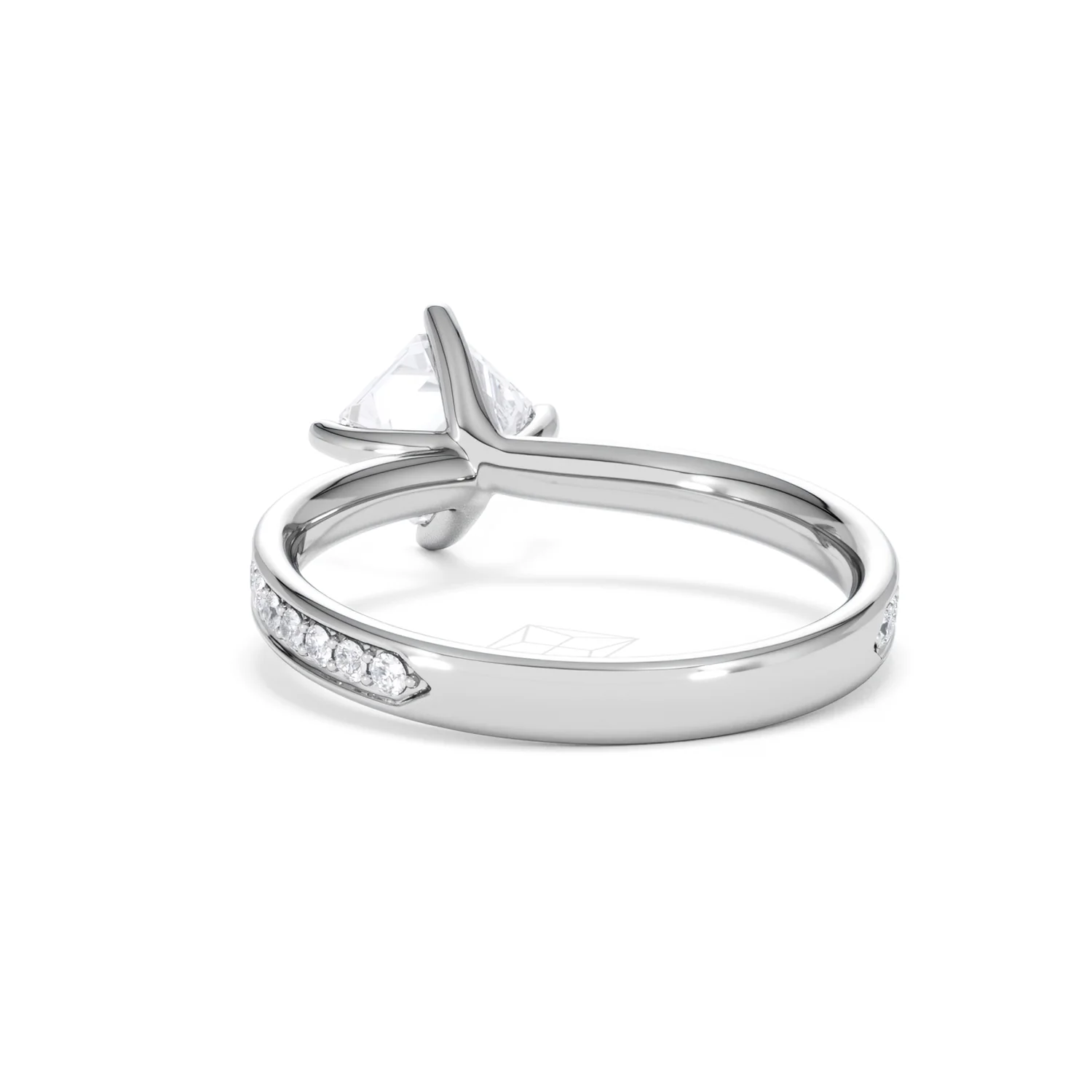 Origin Twist 1.00ct Asscher Cut Lab Diamond Solitaire Engagement Ring with Side Stones in Platinum - Image 51