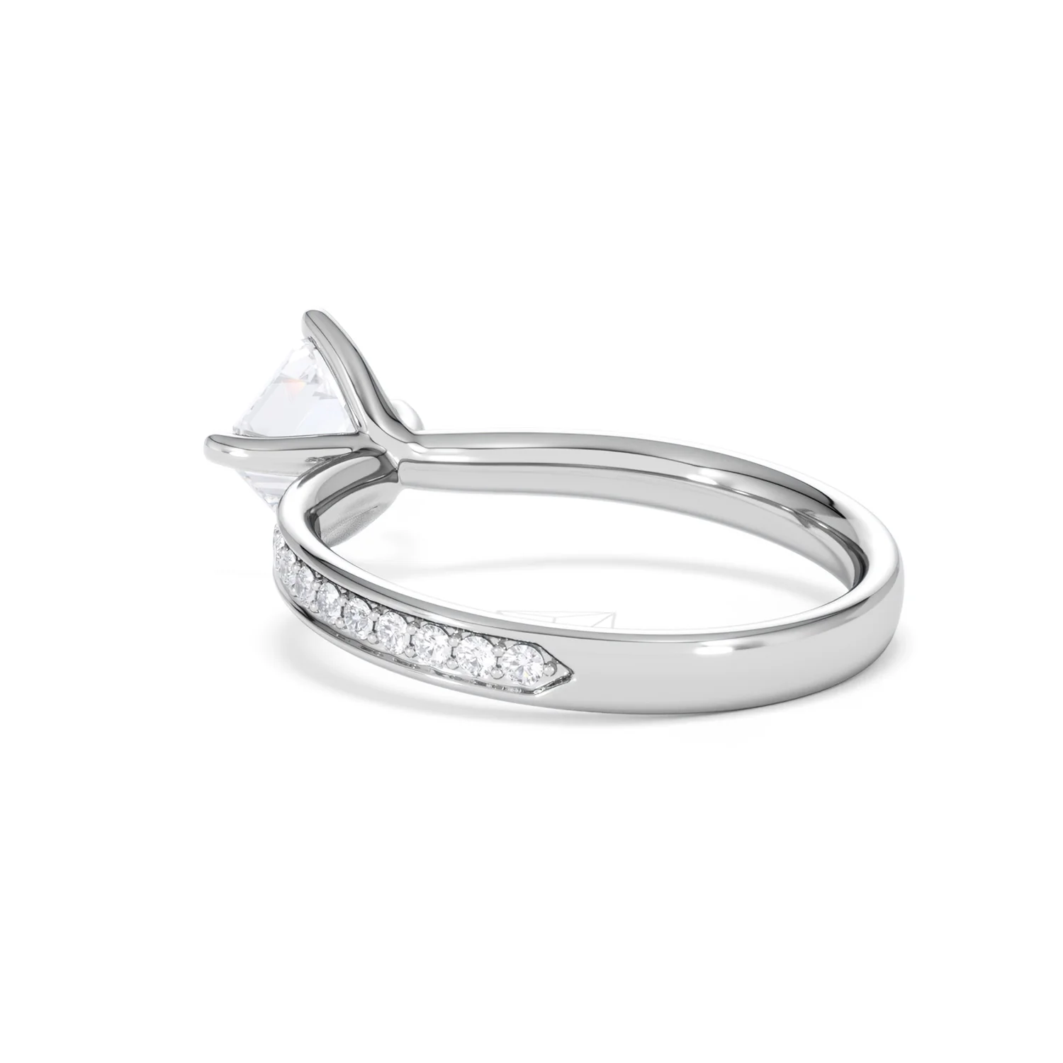 Origin Twist 1.00ct Asscher Cut Lab Diamond Solitaire Engagement Ring with Side Stones in Platinum - Image 56