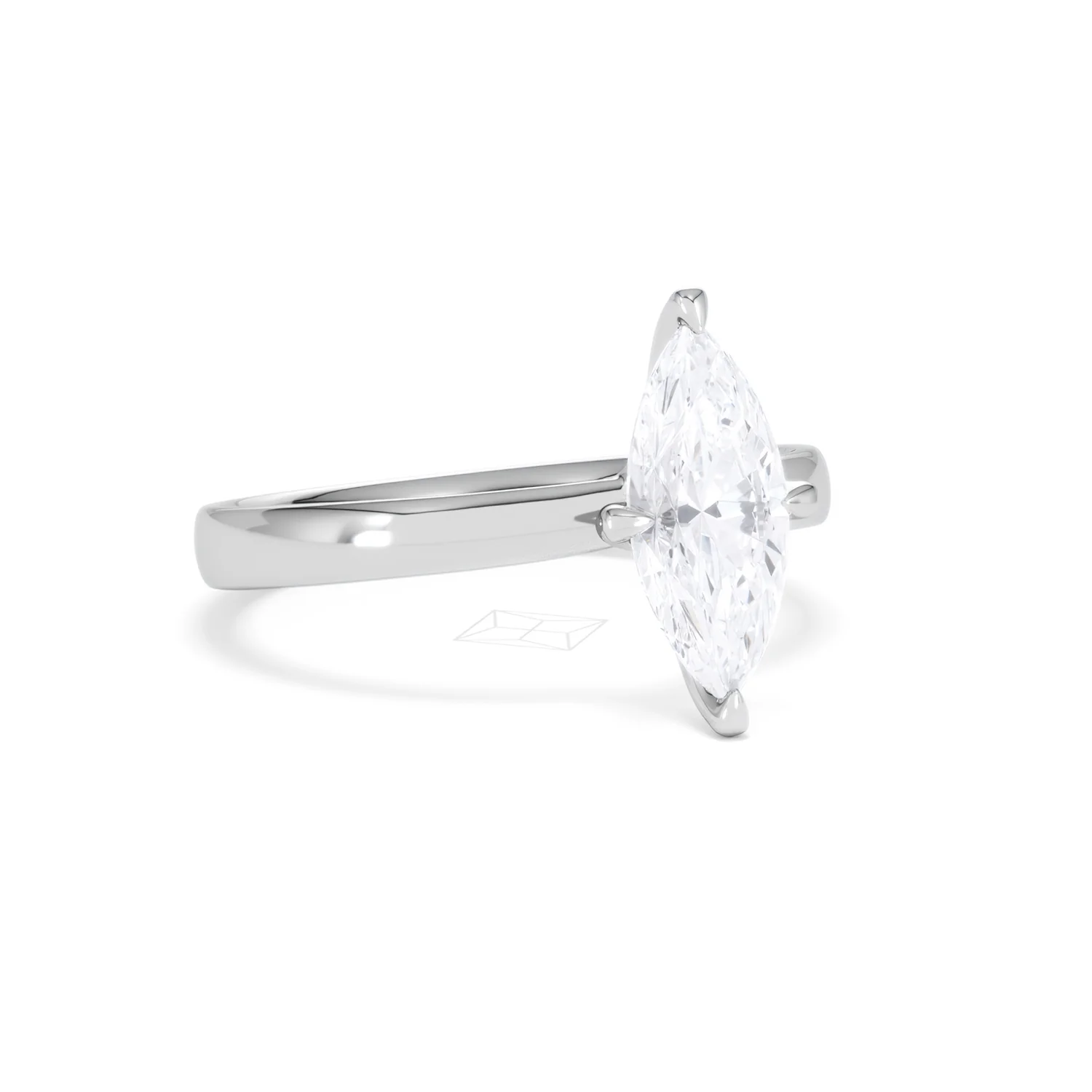Origin Twist 1.00ct Marquise Cut Lab Diamond Solitaire Engagement Ring in 18K White Gold - Image 13