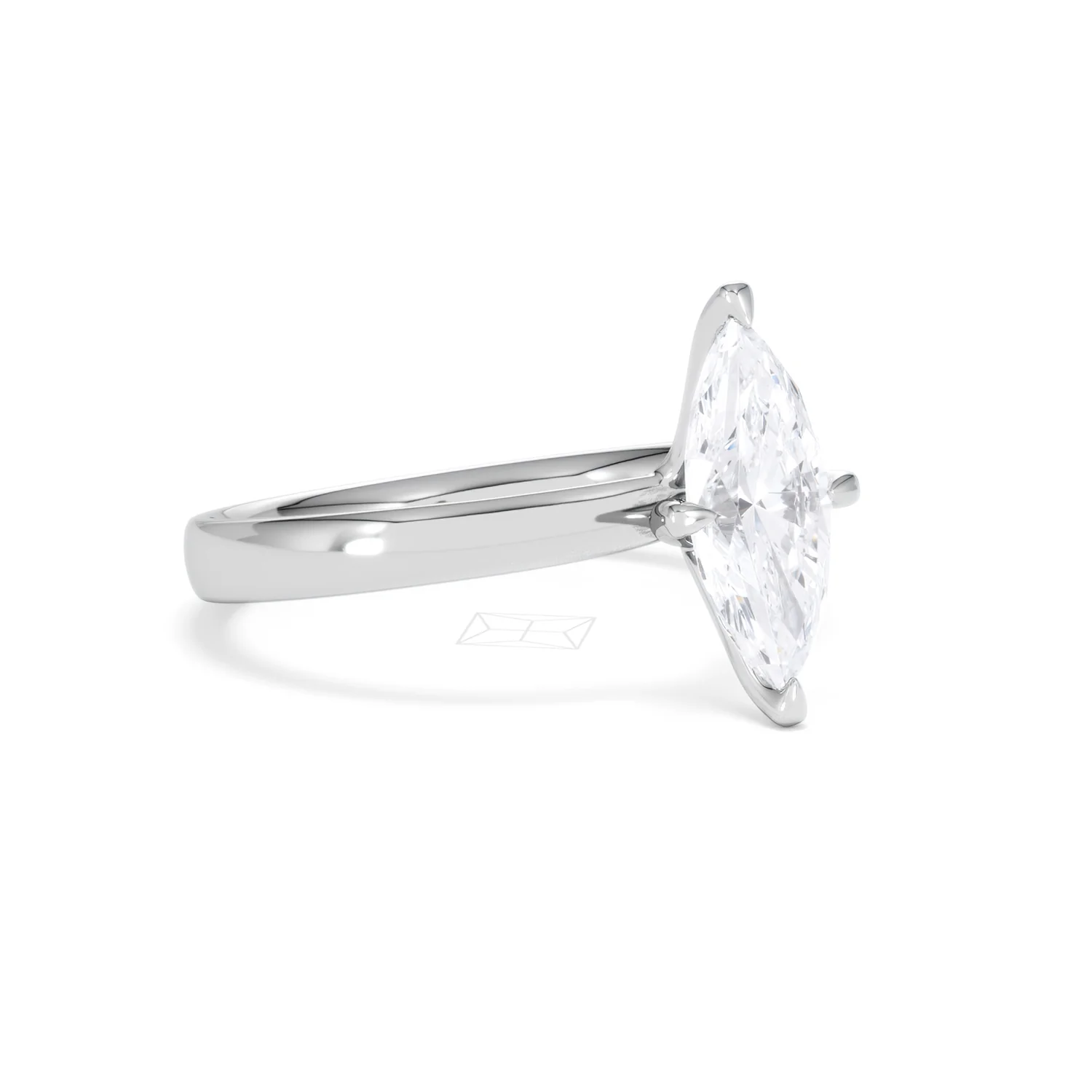 Origin Twist 1.00ct Marquise Cut Lab Diamond Solitaire Engagement Ring in 18K White Gold - Image 15