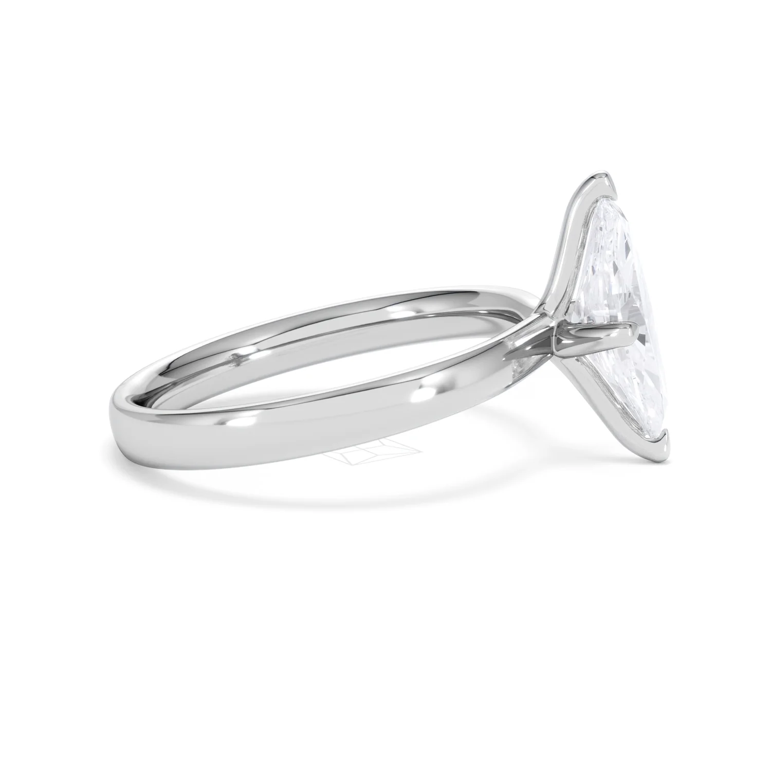 Origin Twist 1.00ct Marquise Cut Lab Diamond Solitaire Engagement Ring in 18K White Gold - Image 25