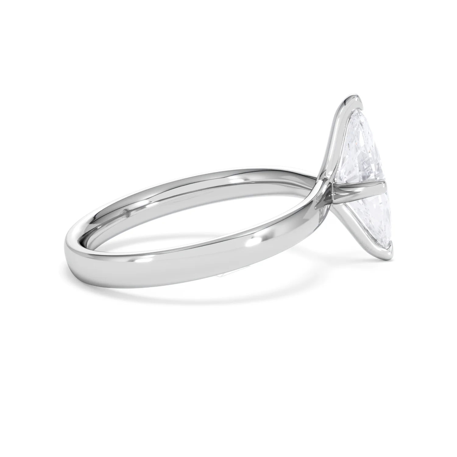 Origin Twist 1.00ct Marquise Cut Lab Diamond Solitaire Engagement Ring in 18K White Gold - Image 29