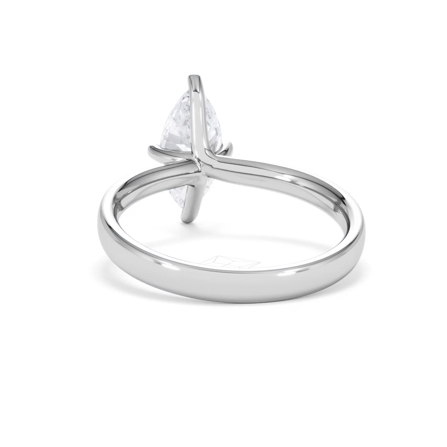 Origin Twist 1.00ct Marquise Cut Lab Diamond Solitaire Engagement Ring in 18K White Gold - Image 50