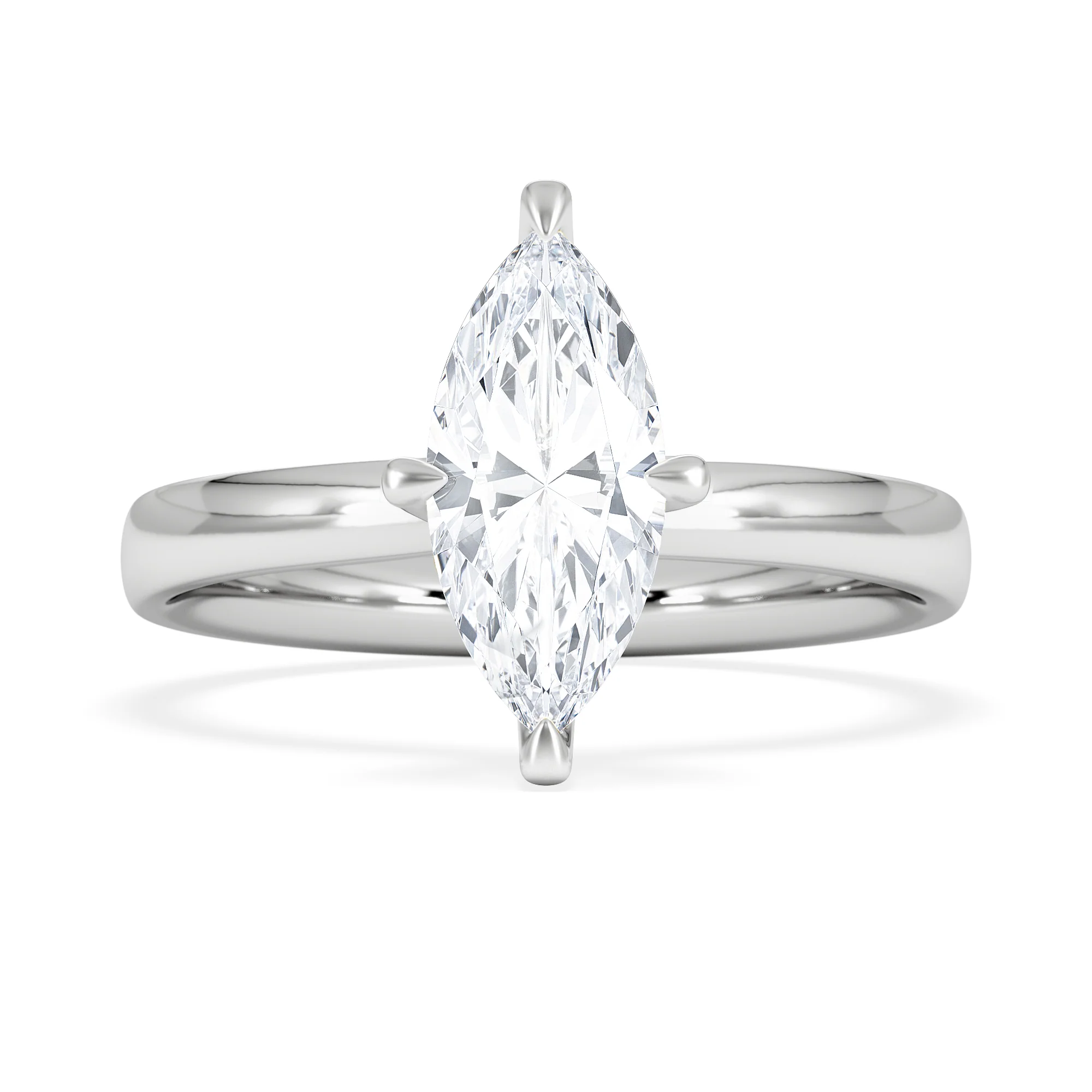 Origin Twist 1.00ct Marquise Cut Lab Diamond Solitaire Engagement Ring in 18K White Gold - Image 6