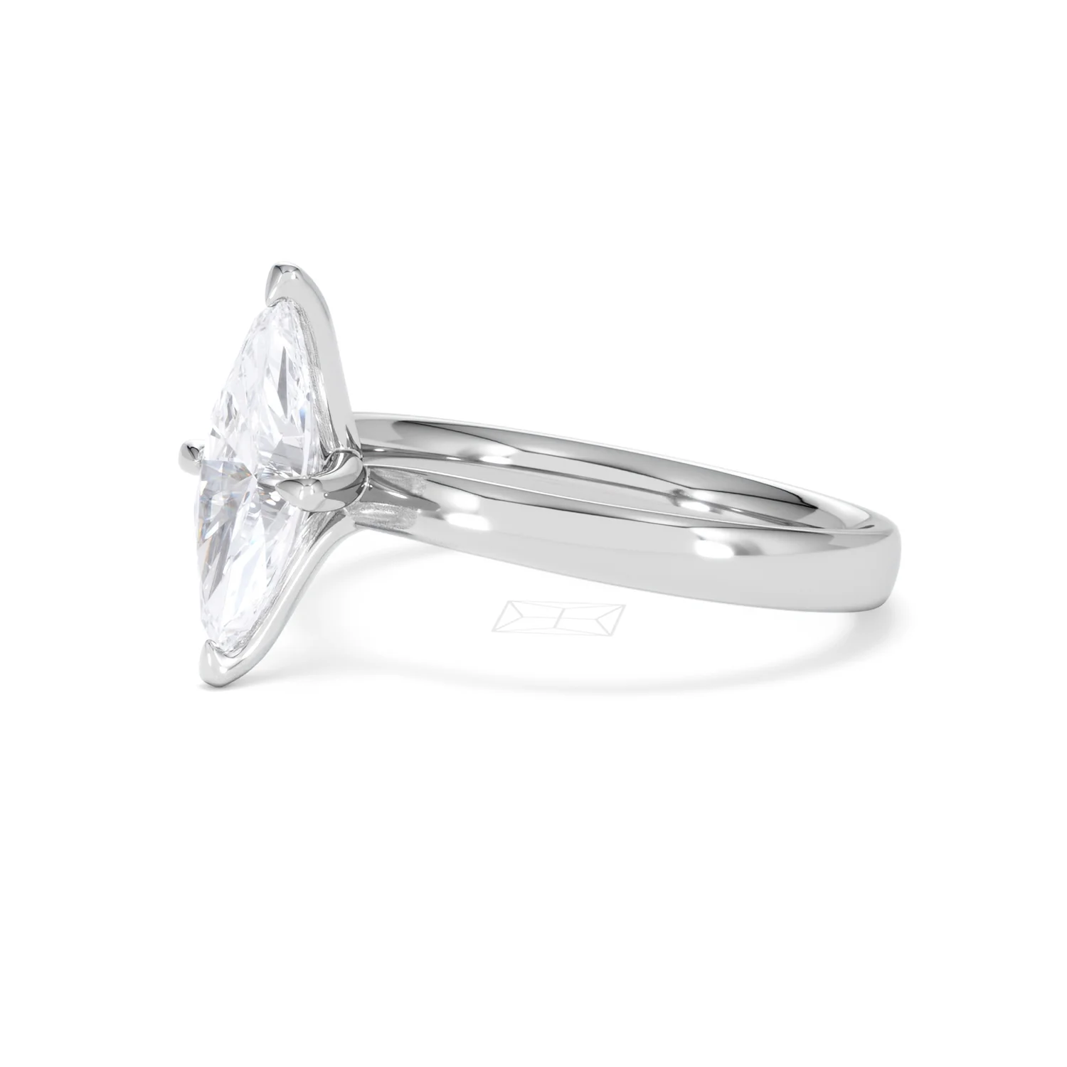 Origin Twist 1.00ct Marquise Cut Lab Diamond Solitaire Engagement Ring in 18K White Gold - Image 75