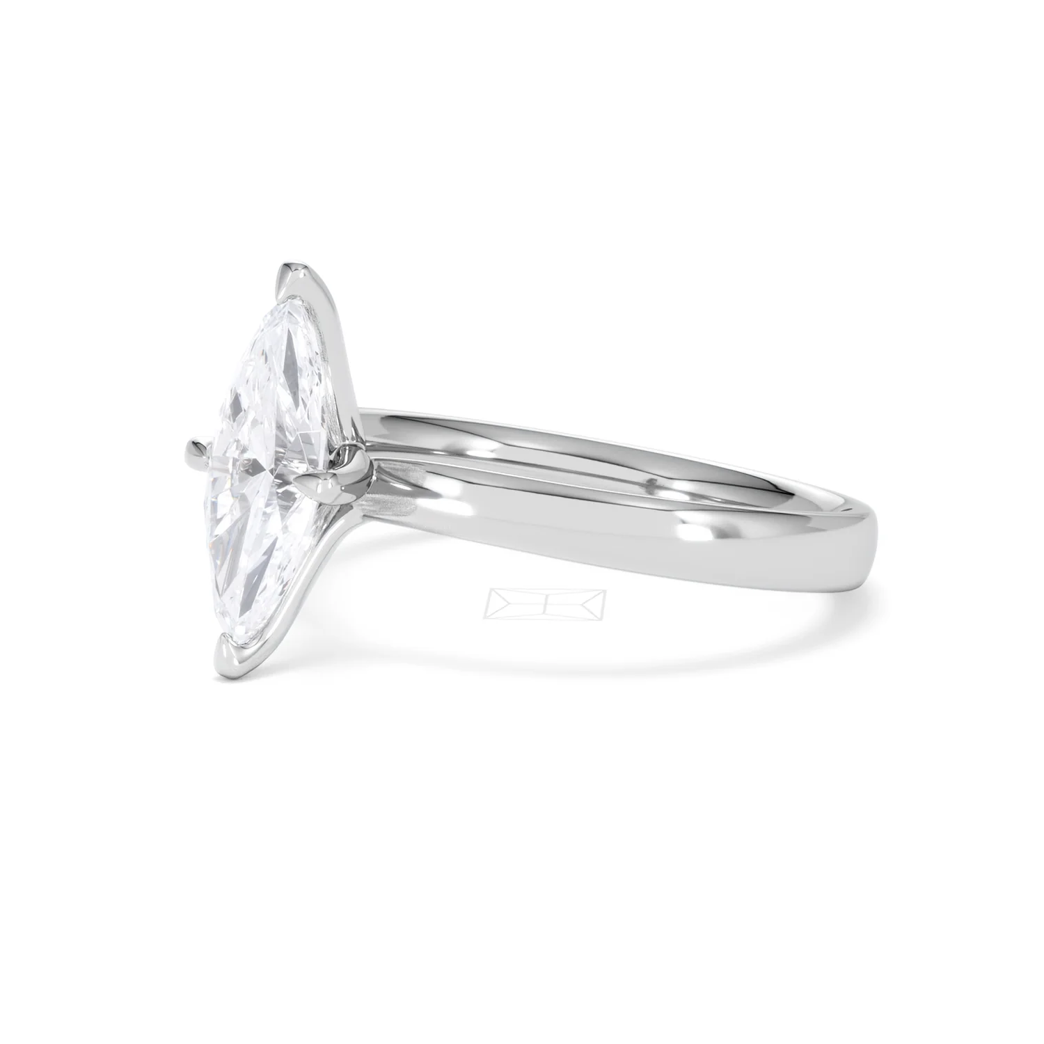 Origin Twist 1.00ct Marquise Cut Lab Diamond Solitaire Engagement Ring in 18K White Gold - Image 76