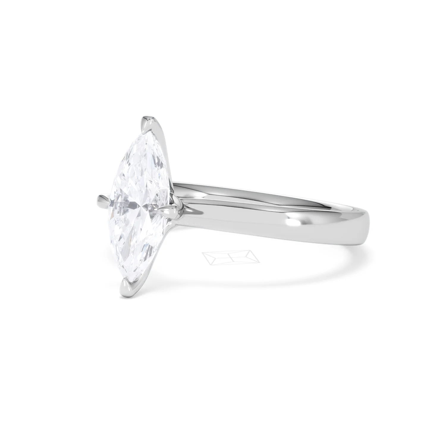 Origin Twist 1.00ct Marquise Cut Lab Diamond Solitaire Engagement Ring in 18K White Gold - Image 79