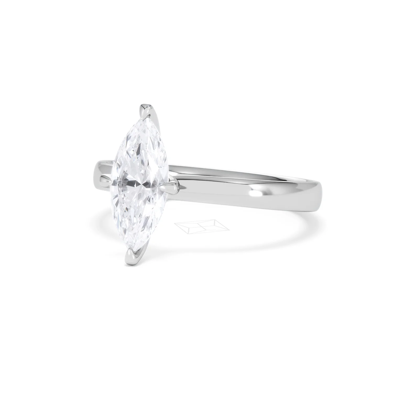 Origin Twist 1.00ct Marquise Cut Lab Diamond Solitaire Engagement Ring in 18K White Gold - Image 81