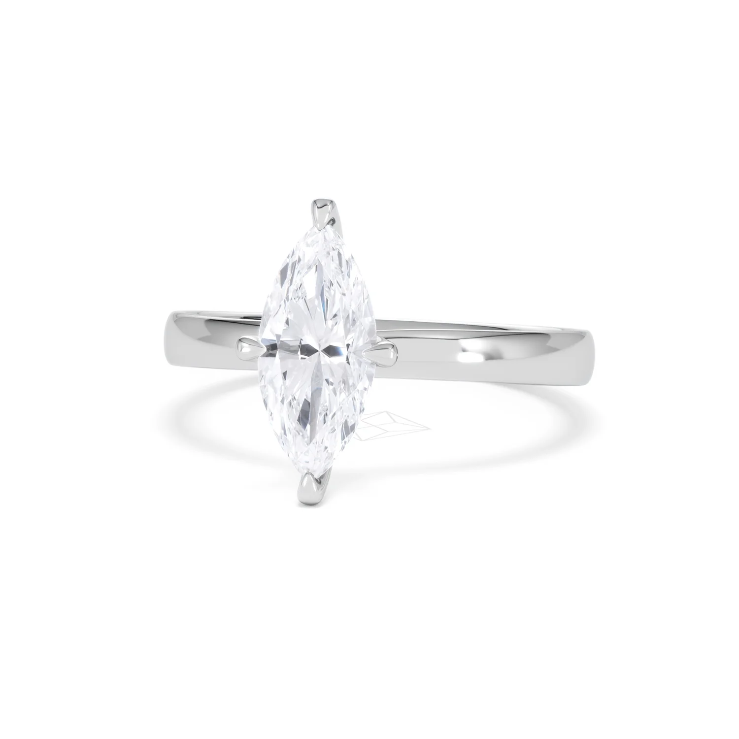 Origin Twist 1.00ct Marquise Cut Lab Diamond Solitaire Engagement Ring in 18K White Gold - Image 84