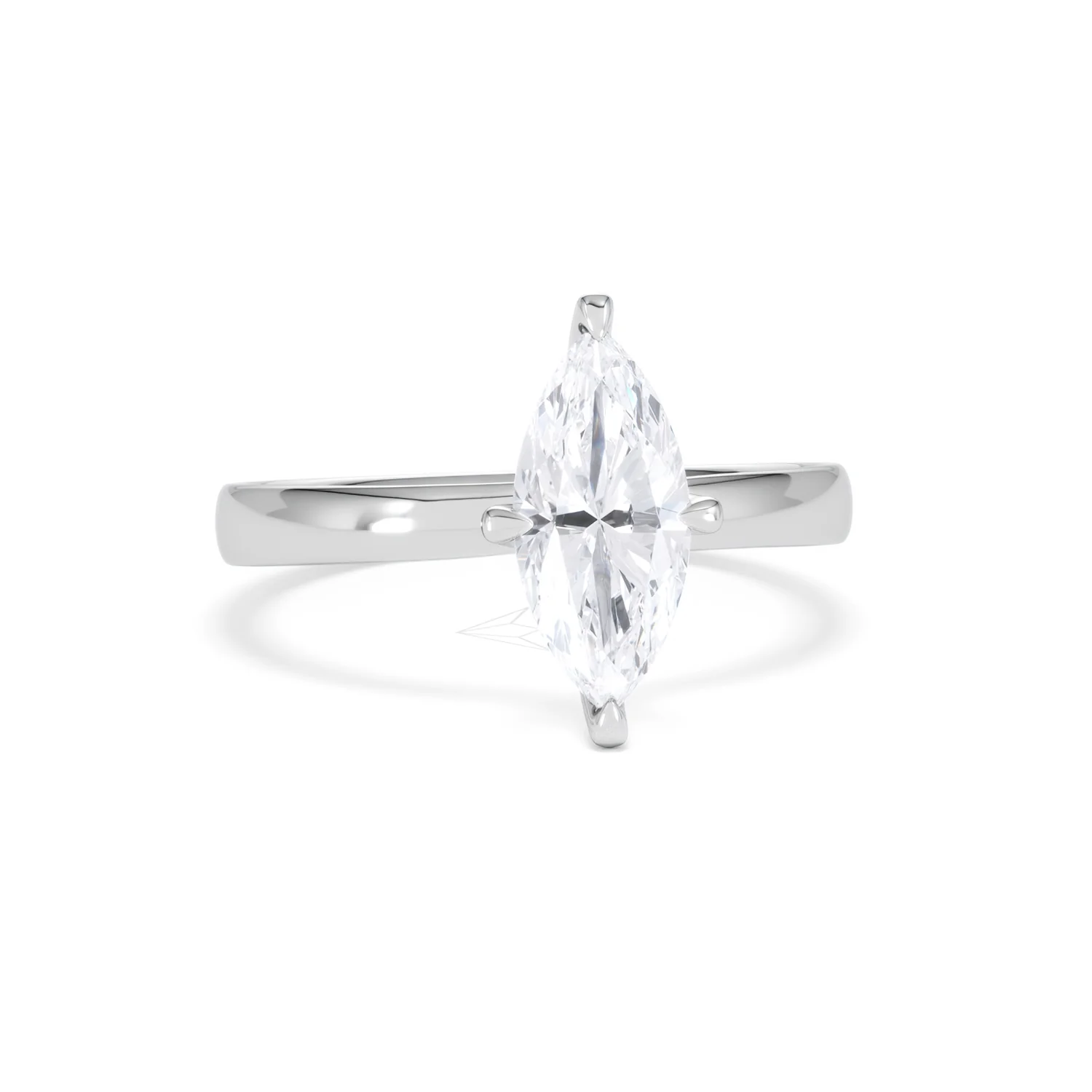 Origin Twist 1.00ct Marquise Cut Lab Diamond Solitaire Engagement Ring in 18K White Gold - Image 9