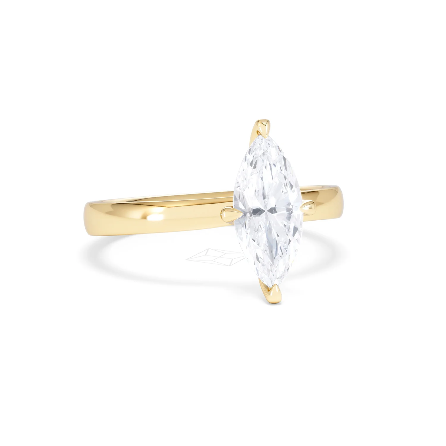 Origin Twist 1.00ct Marquise Cut Lab Diamond Solitaire Engagement Ring in 18K Yellow Gold - Image 11