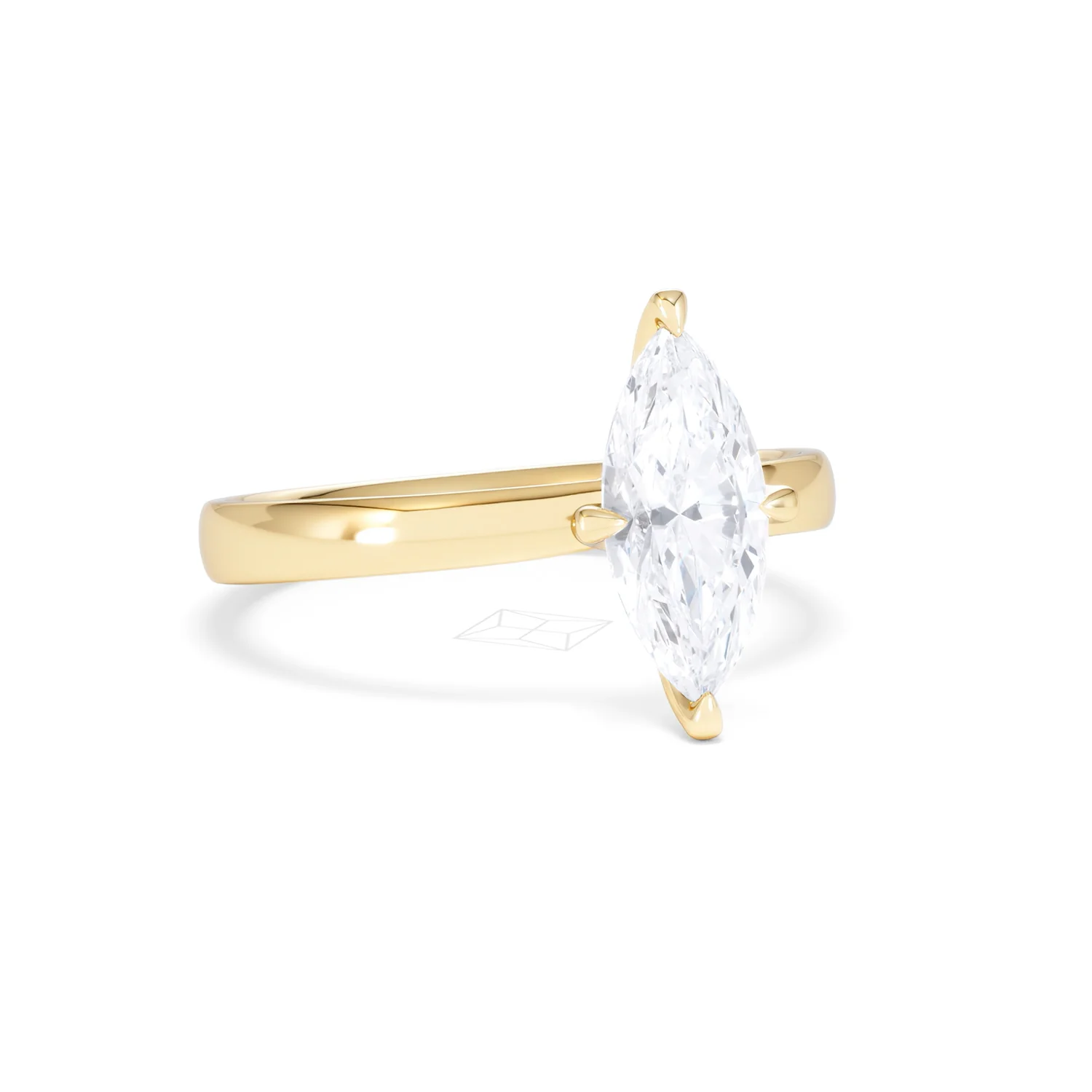 Origin Twist 1.00ct Marquise Cut Lab Diamond Solitaire Engagement Ring in 18K Yellow Gold - Image 12