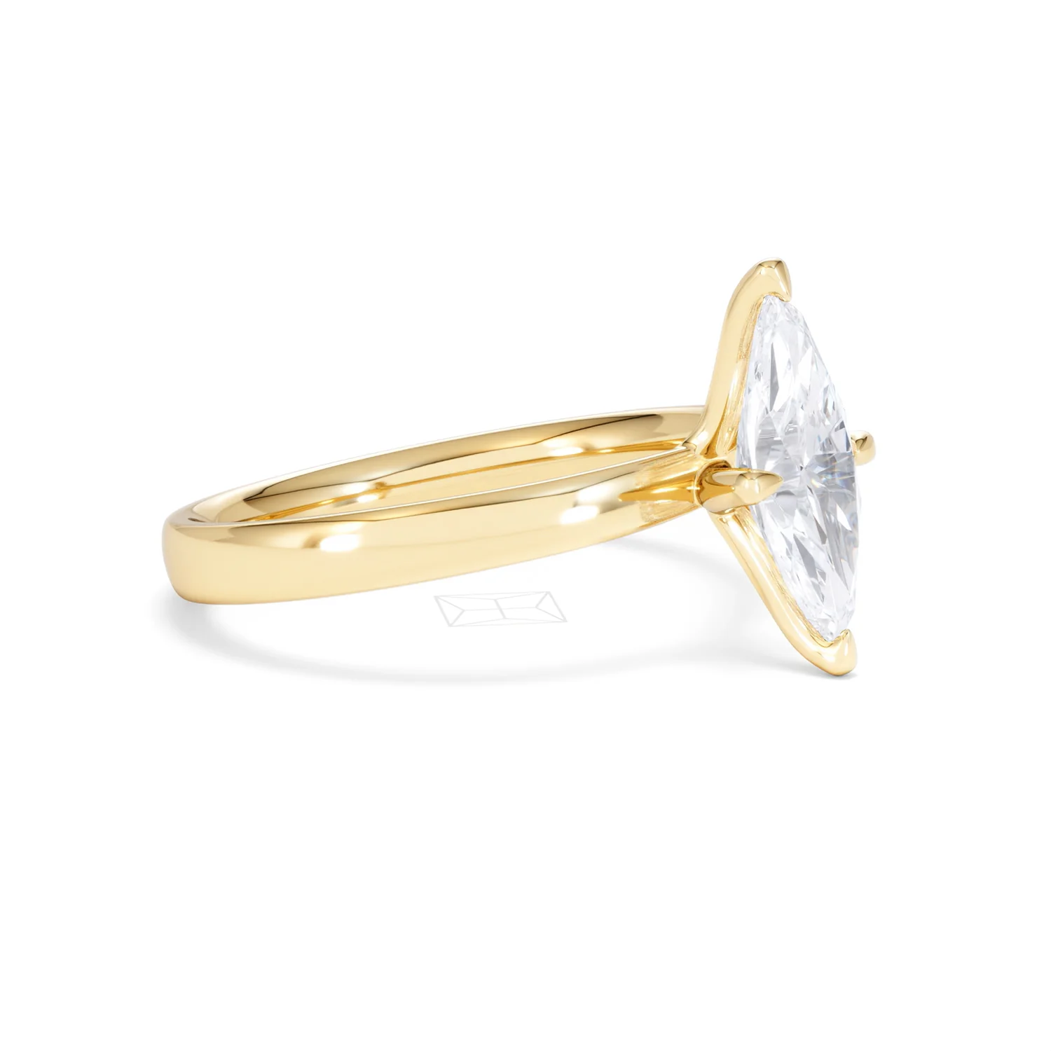 Origin Twist 1.00ct Marquise Cut Lab Diamond Solitaire Engagement Ring in 18K Yellow Gold - Image 19