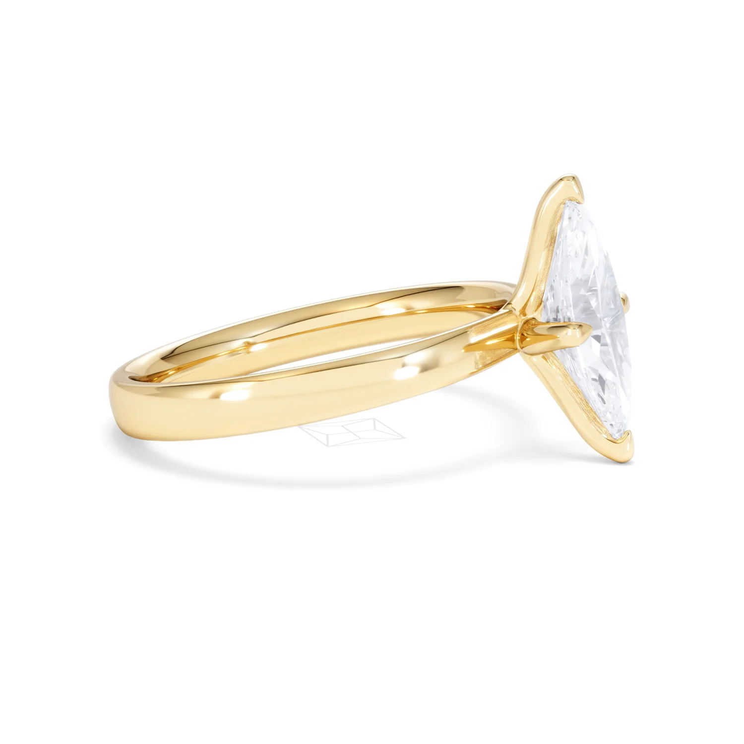 Origin Twist 1.00ct Marquise Cut Lab Diamond Solitaire Engagement Ring in 18K Yellow Gold - Image 22
