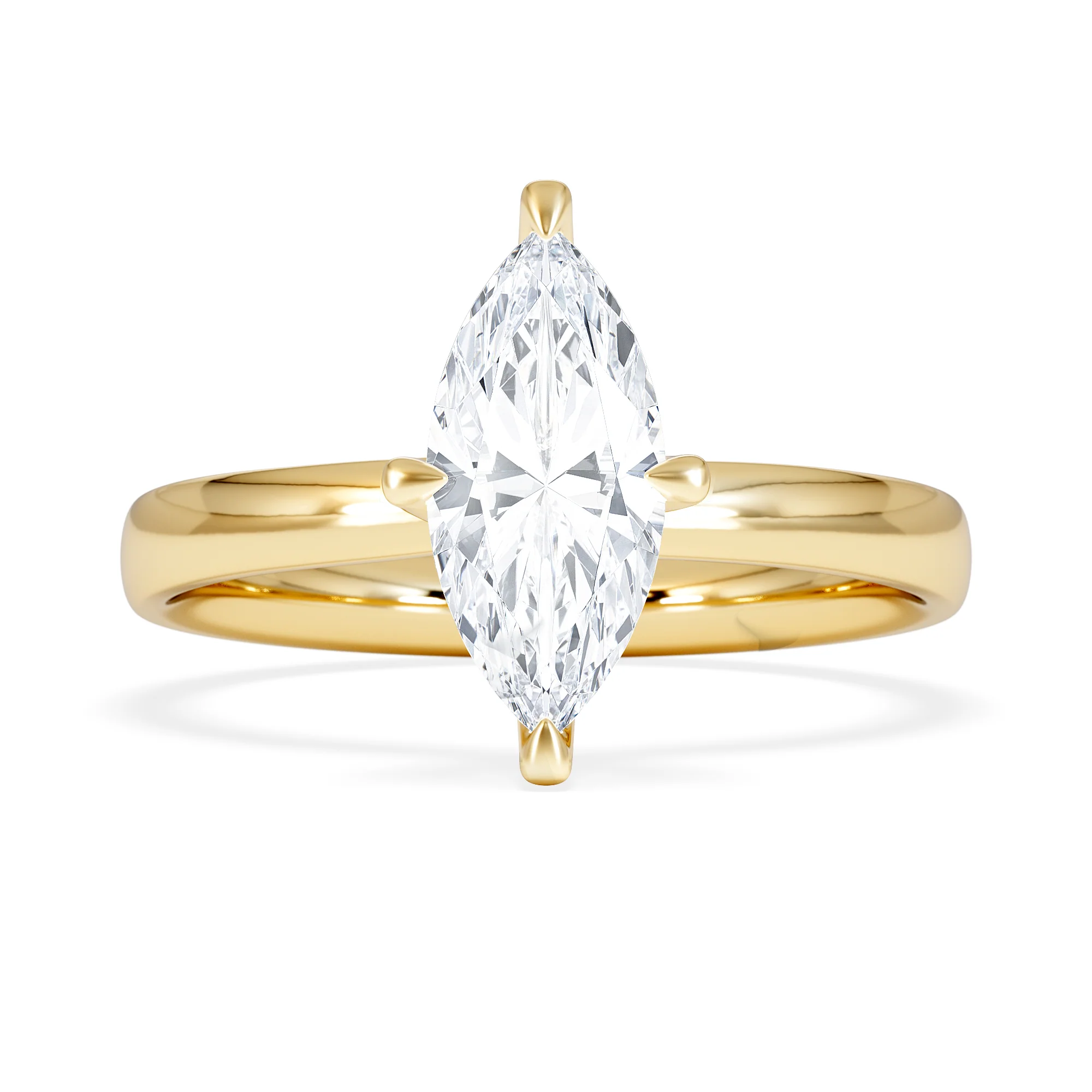 Origin Twist 1.00ct Marquise Cut Lab Diamond Solitaire Engagement Ring in 18K Yellow Gold - Image 6