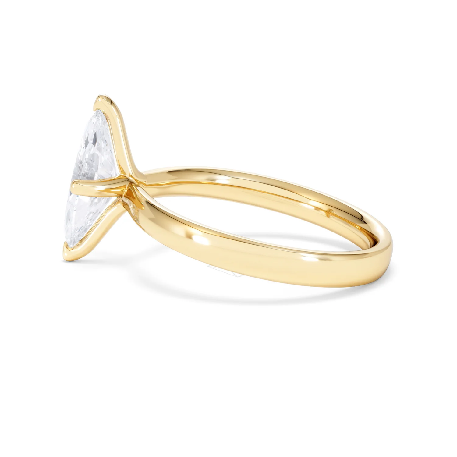 Origin Twist 1.00ct Marquise Cut Lab Diamond Solitaire Engagement Ring in 18K Yellow Gold - Image 65