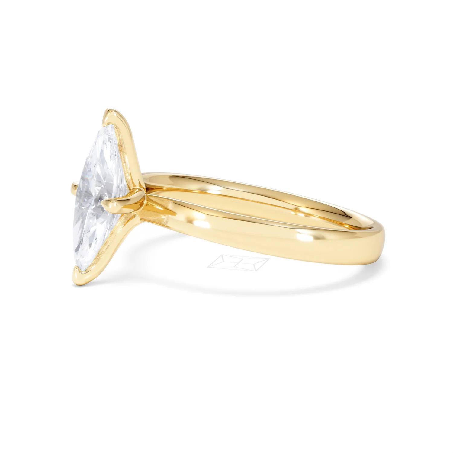 Origin Twist 1.00ct Marquise Cut Lab Diamond Solitaire Engagement Ring in 18K Yellow Gold - Image 73