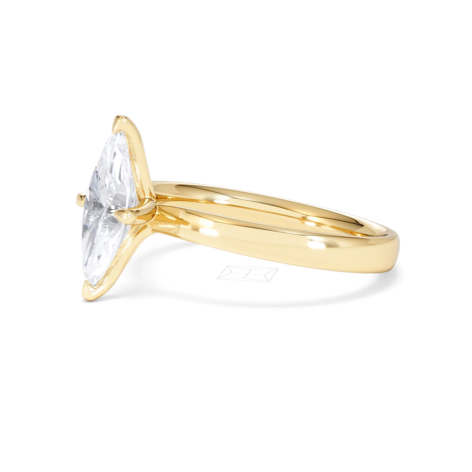 Origin Twist 1.00ct Marquise Cut Lab Diamond Solitaire Engagement Ring in 18K Yellow Gold - Image 74