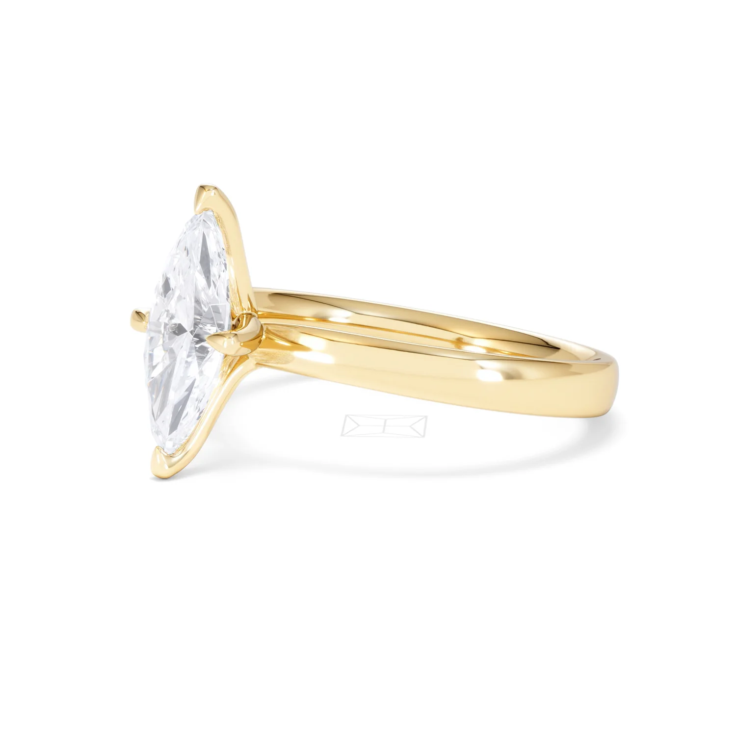 Origin Twist 1.00ct Marquise Cut Lab Diamond Solitaire Engagement Ring in 18K Yellow Gold - Image 76
