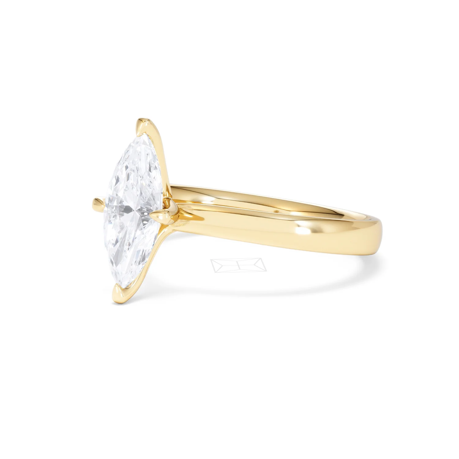 Origin Twist 1.00ct Marquise Cut Lab Diamond Solitaire Engagement Ring in 18K Yellow Gold - Image 78