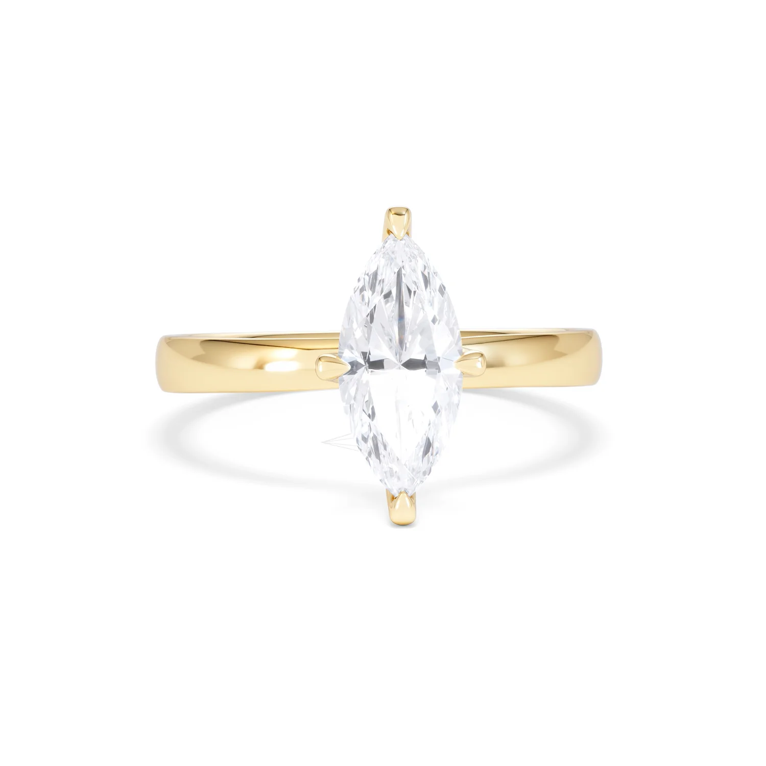 Origin Twist 1.00ct Marquise Cut Lab Diamond Solitaire Engagement Ring in 18K Yellow Gold - Image 8