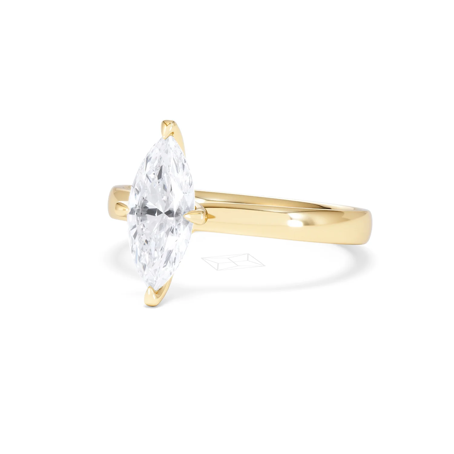Origin Twist 1.00ct Marquise Cut Lab Diamond Solitaire Engagement Ring in 18K Yellow Gold - Image 81